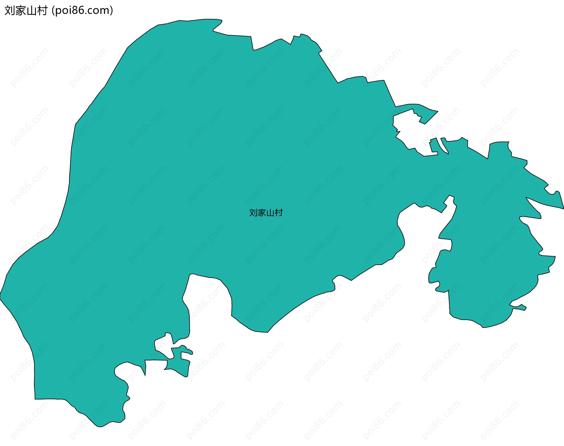 刘家山村边界地图