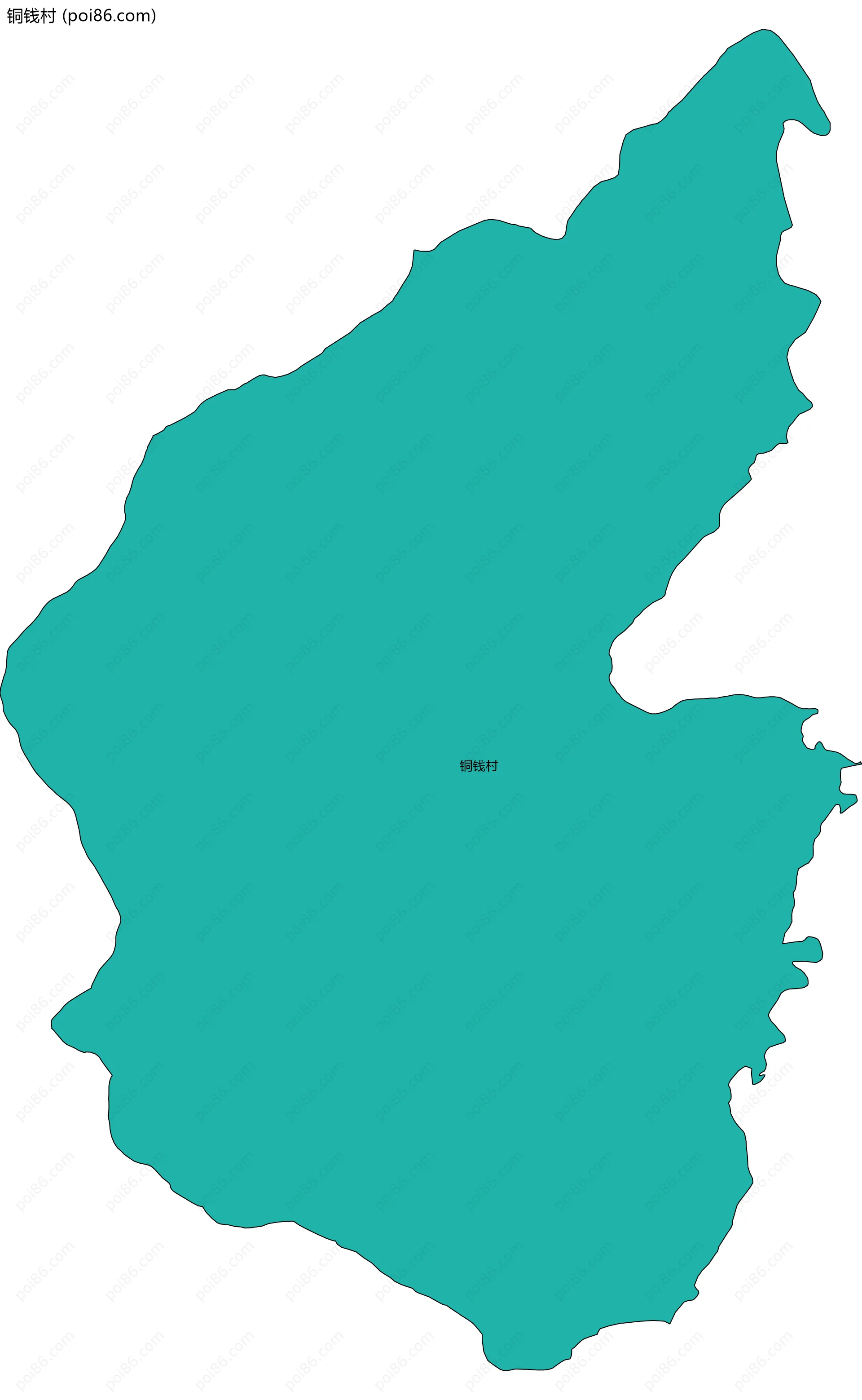 铜钱村边界地图