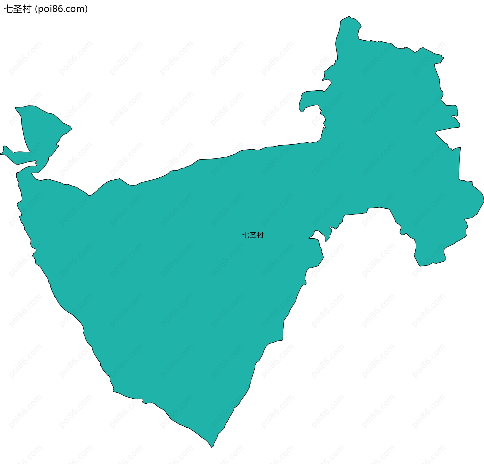 七圣村边界地图