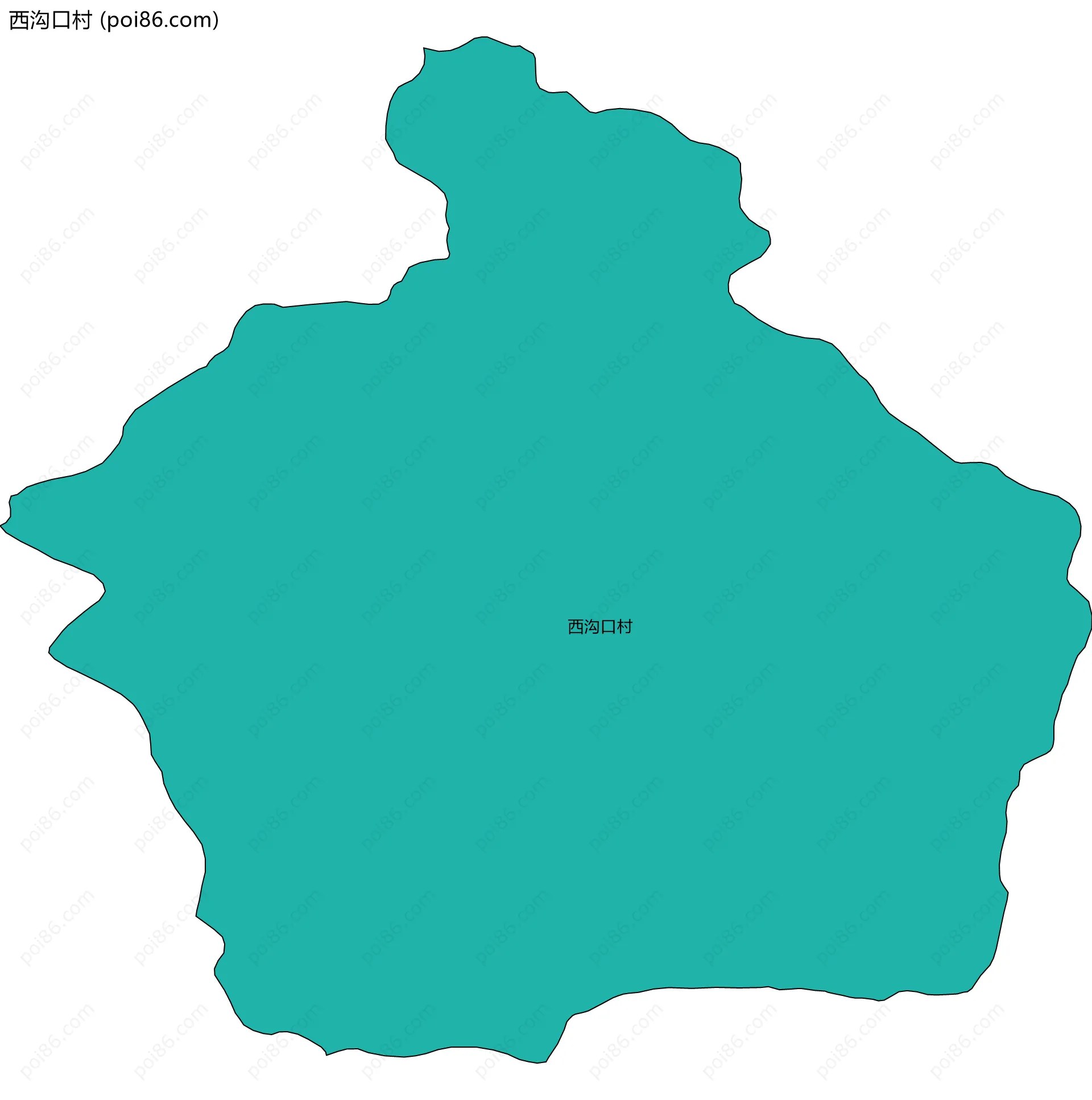 西沟口村边界地图