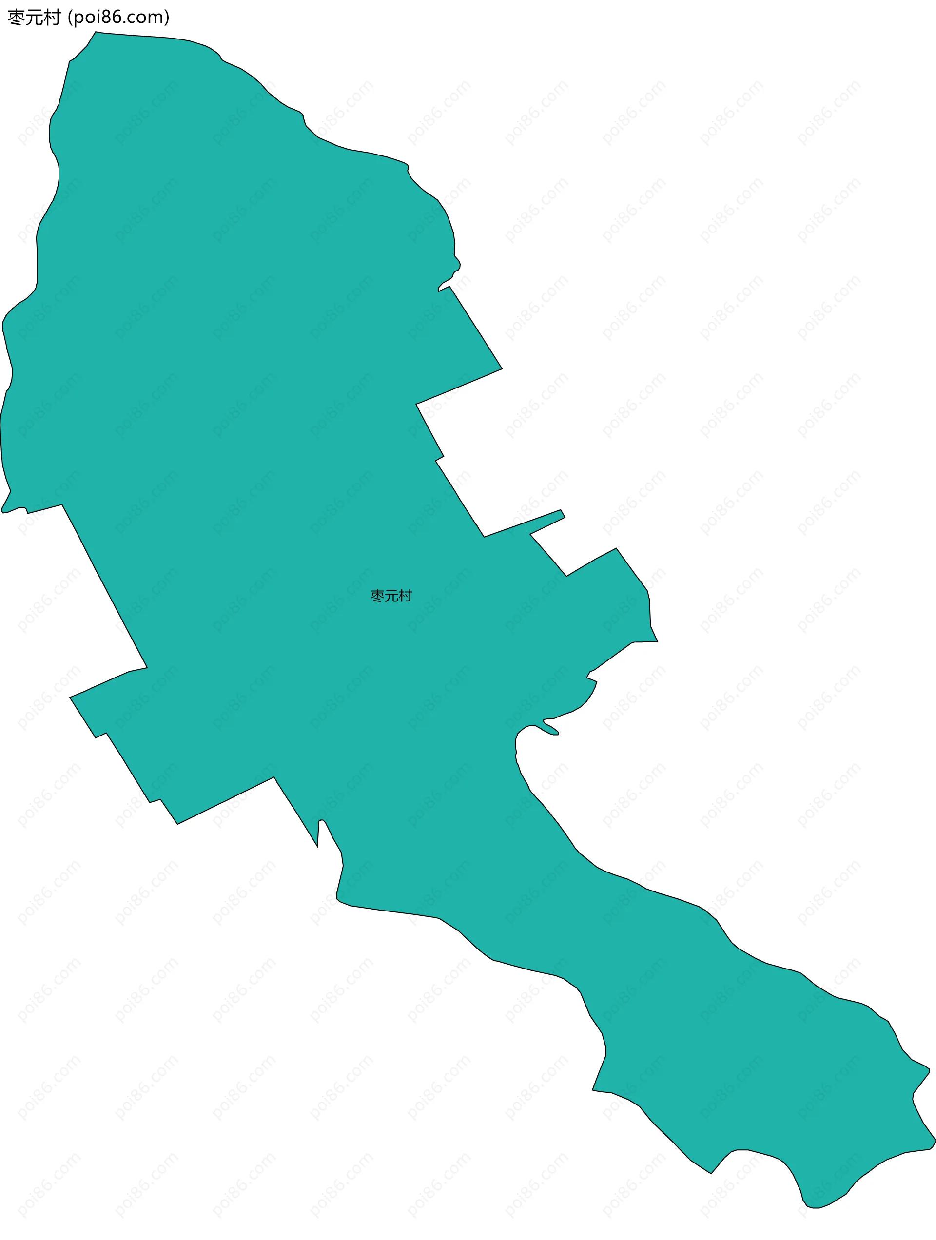 枣元村边界地图