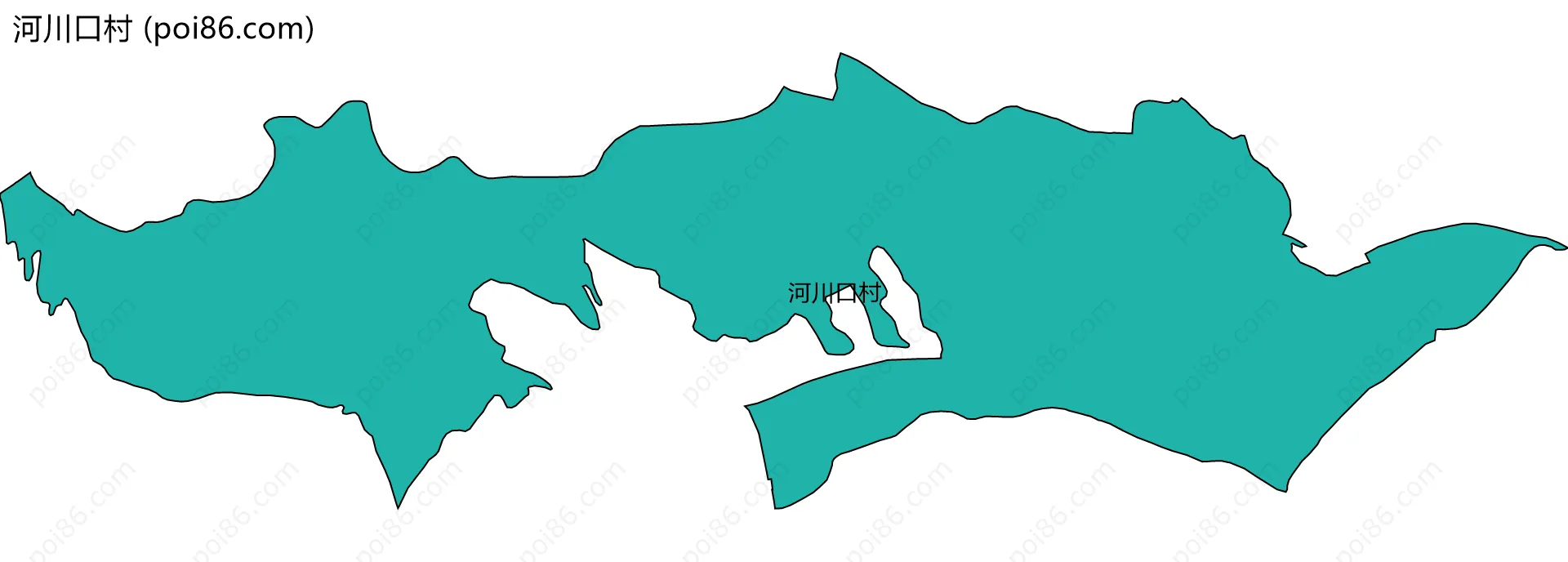 河川口村边界地图