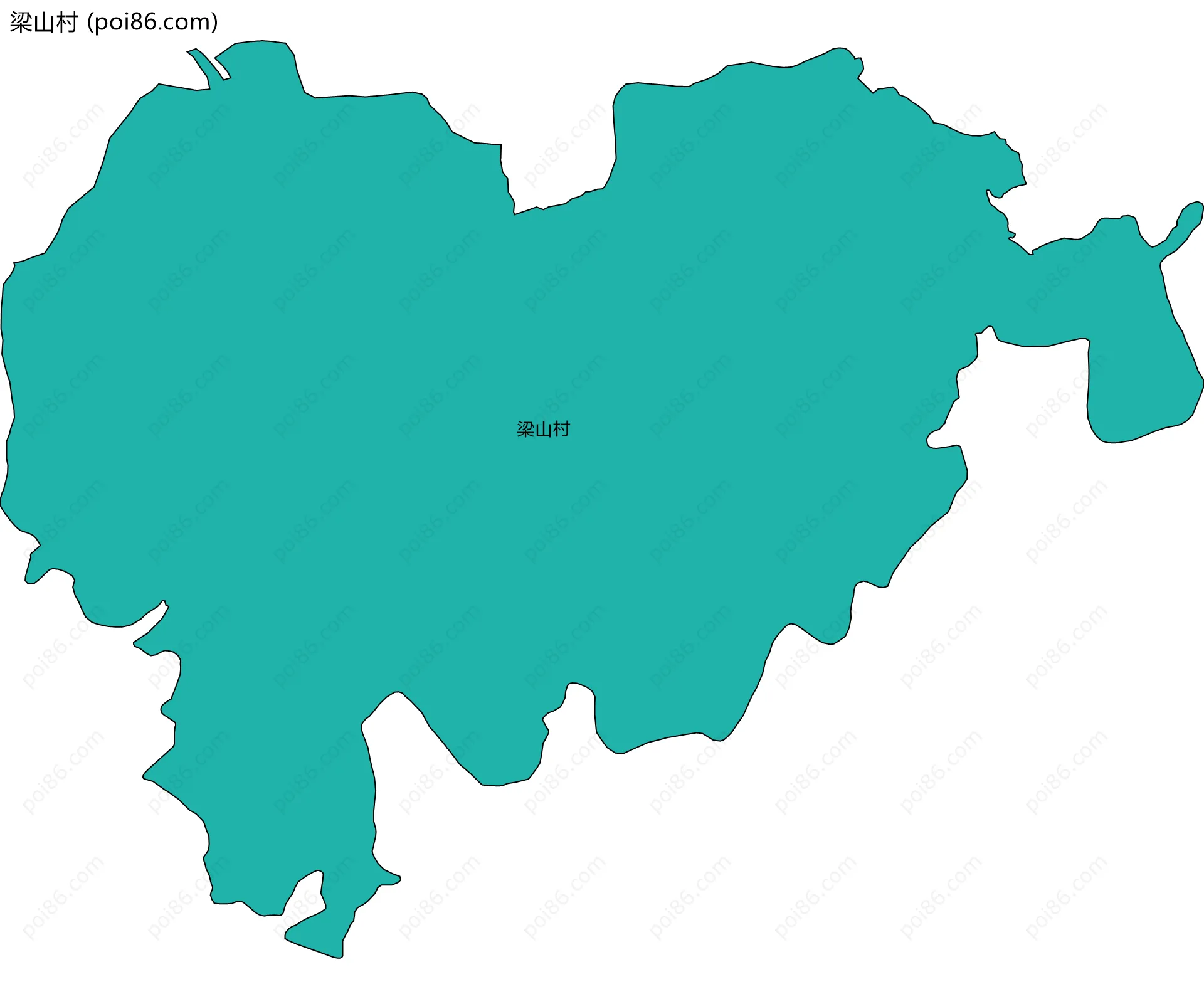 梁山村边界地图