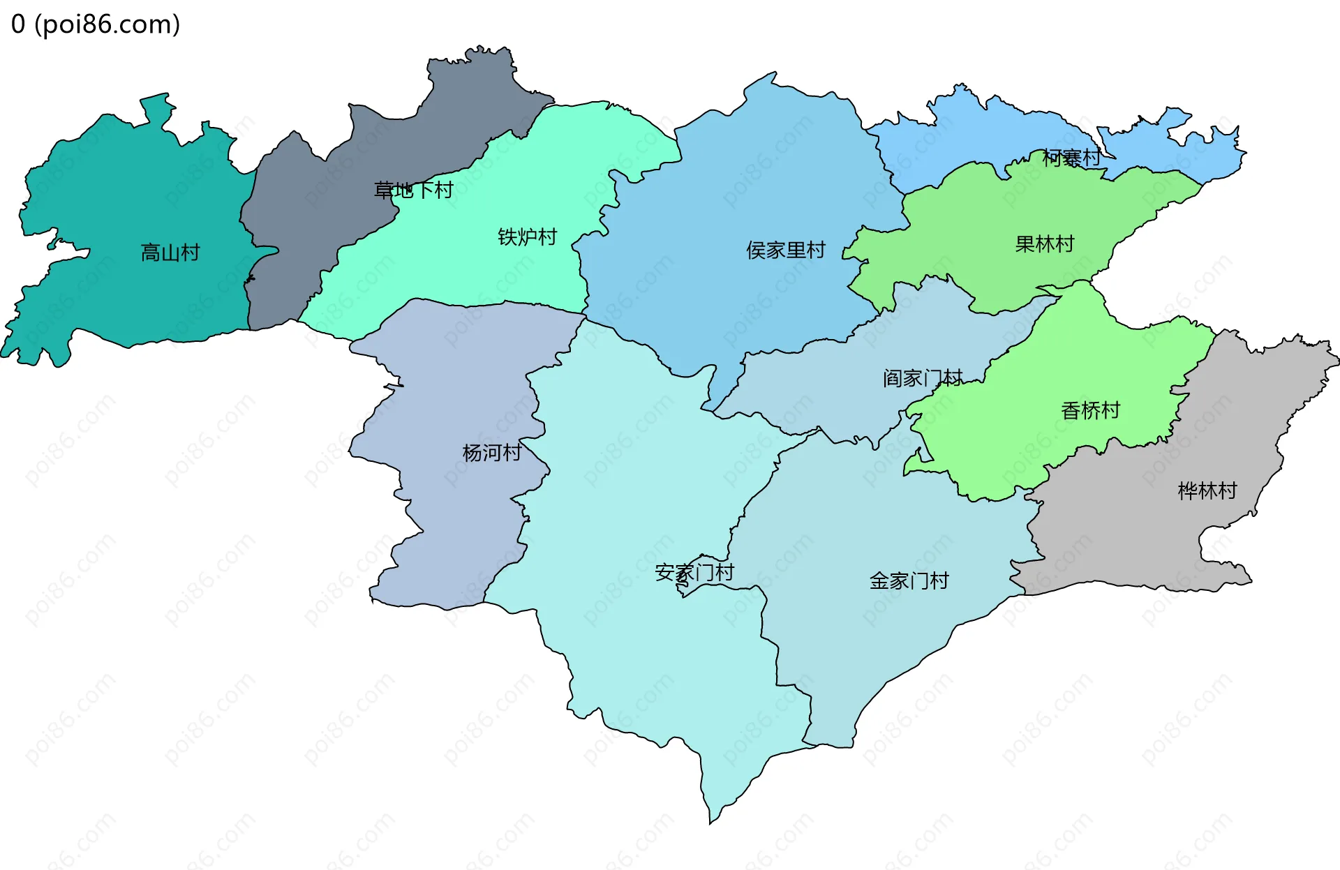 0边界地图(五级行政区划)