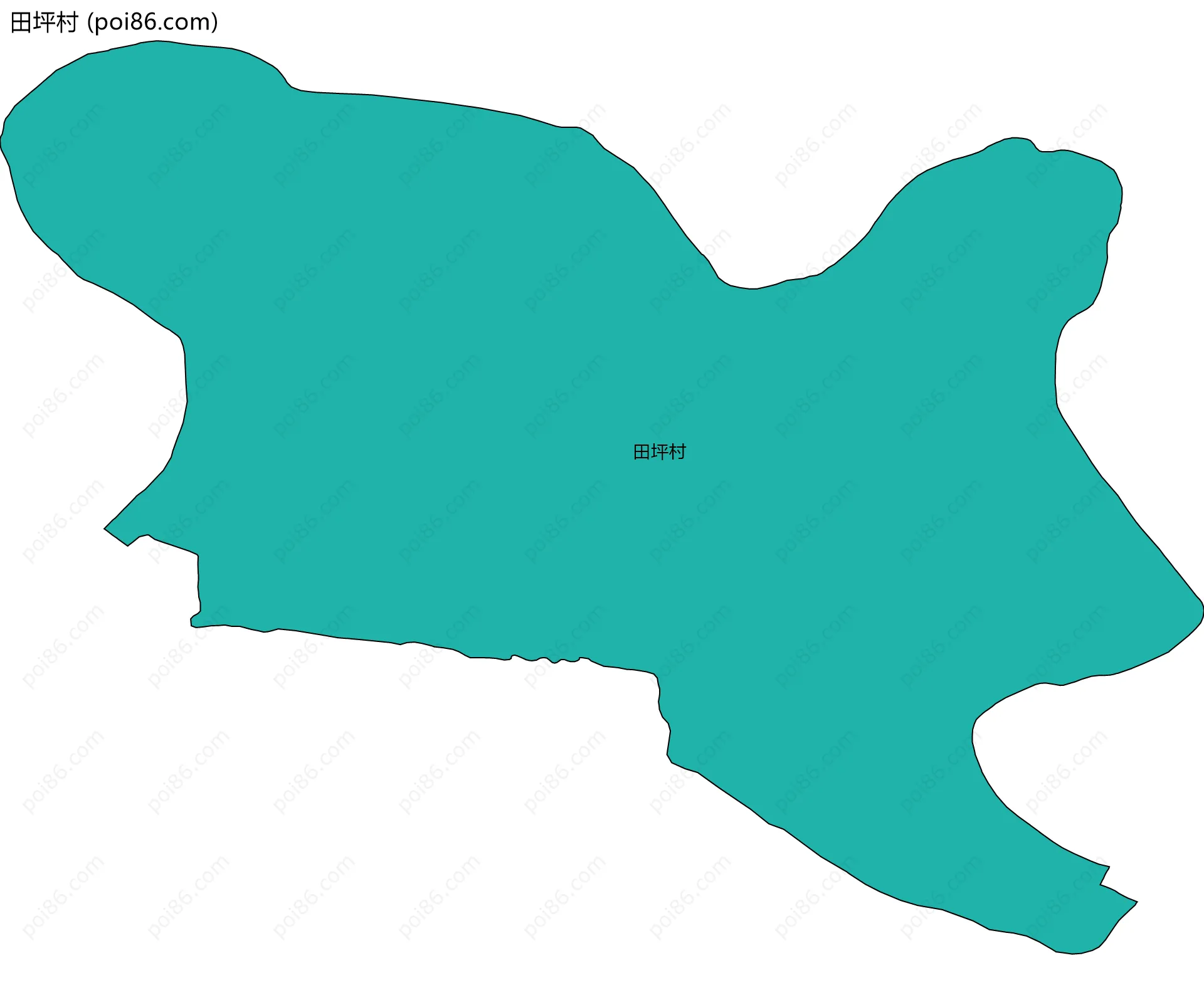 田坪村边界地图