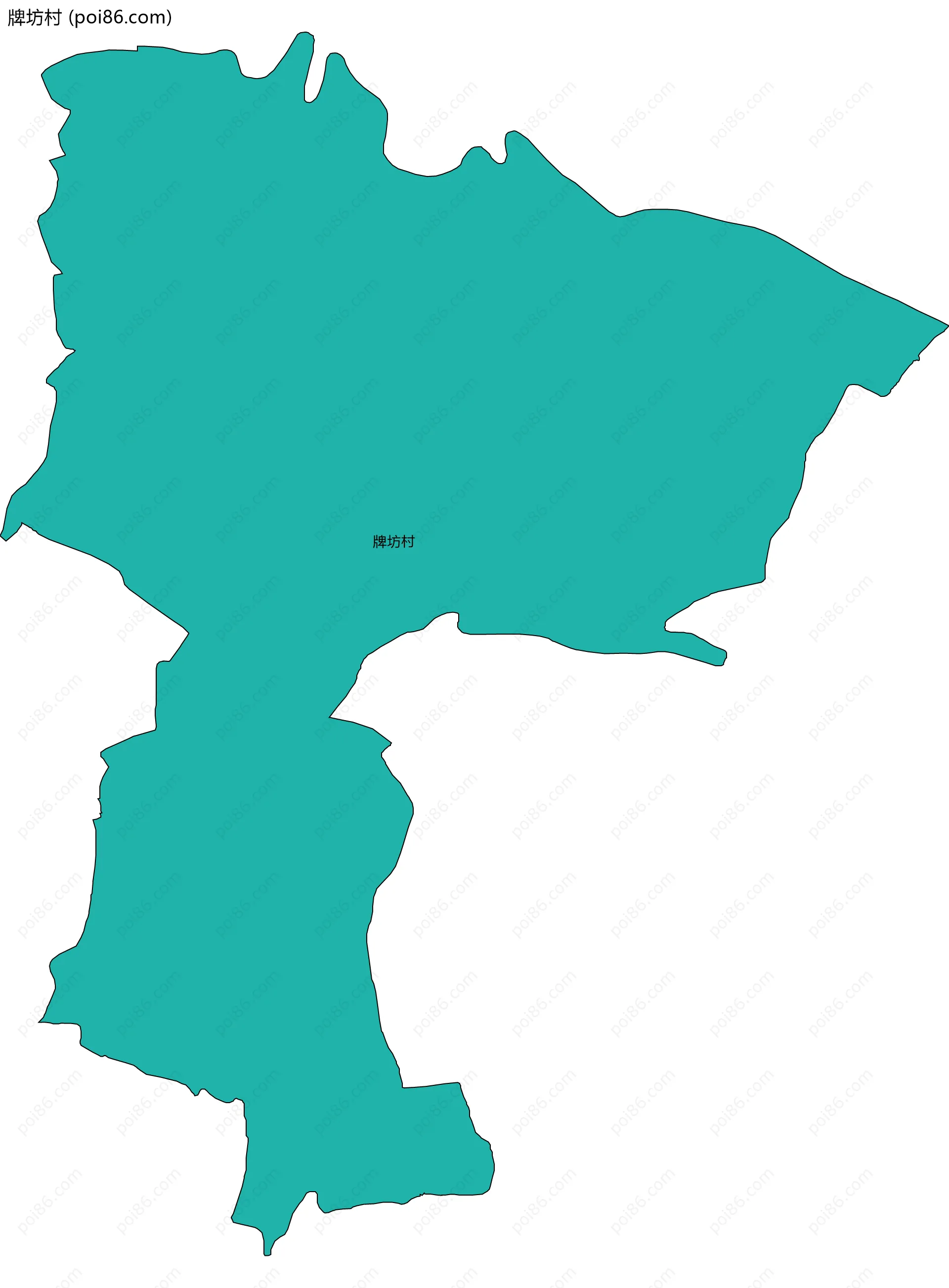 牌坊村边界地图