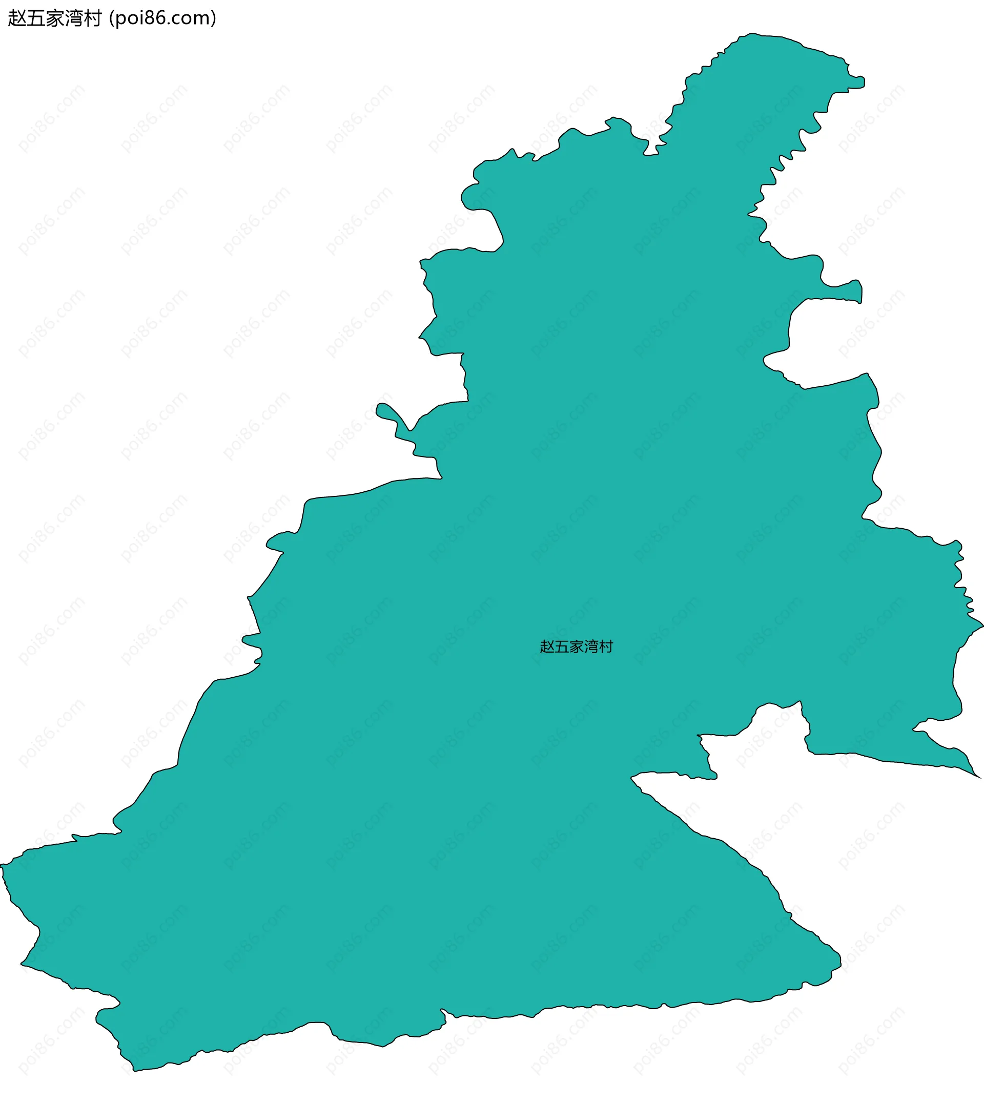 赵五家湾村边界地图