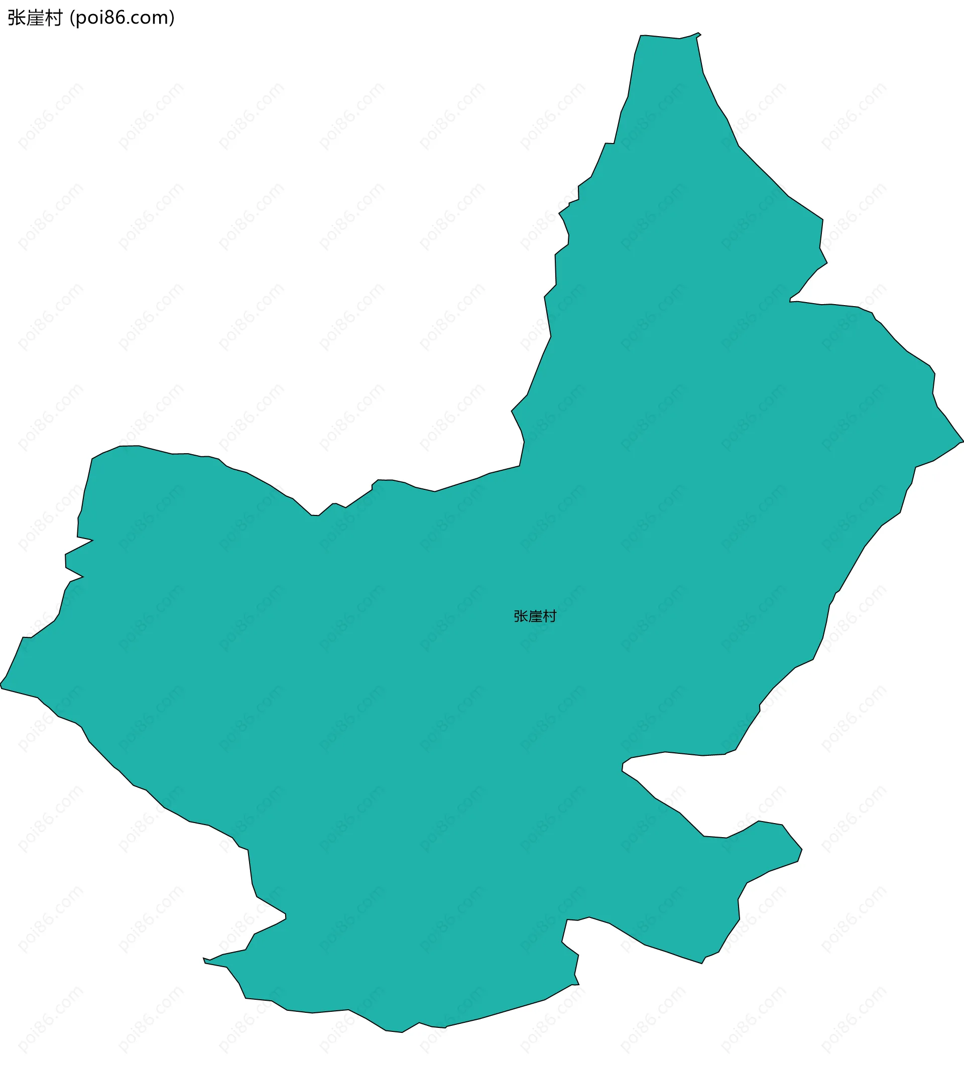 张崖村边界地图