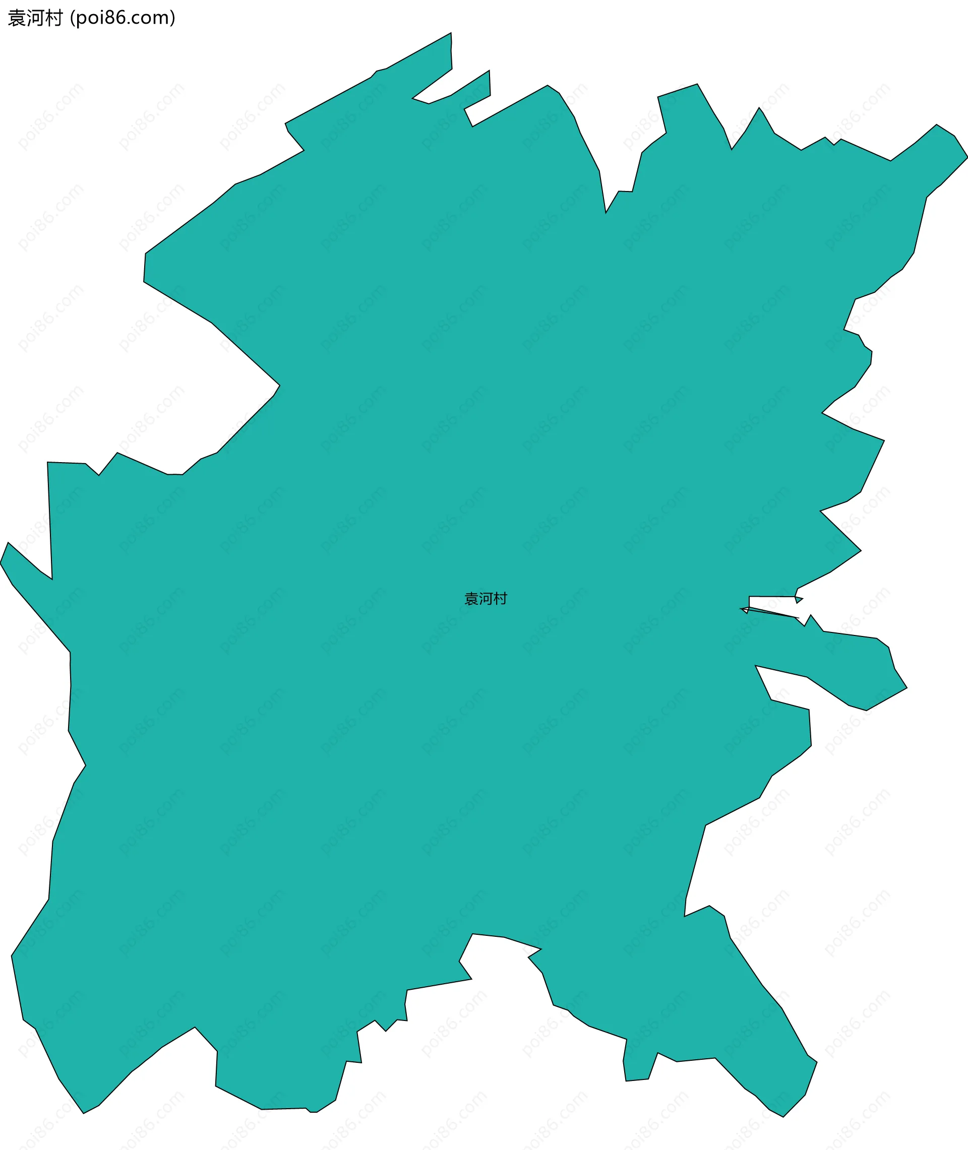 袁河村边界地图