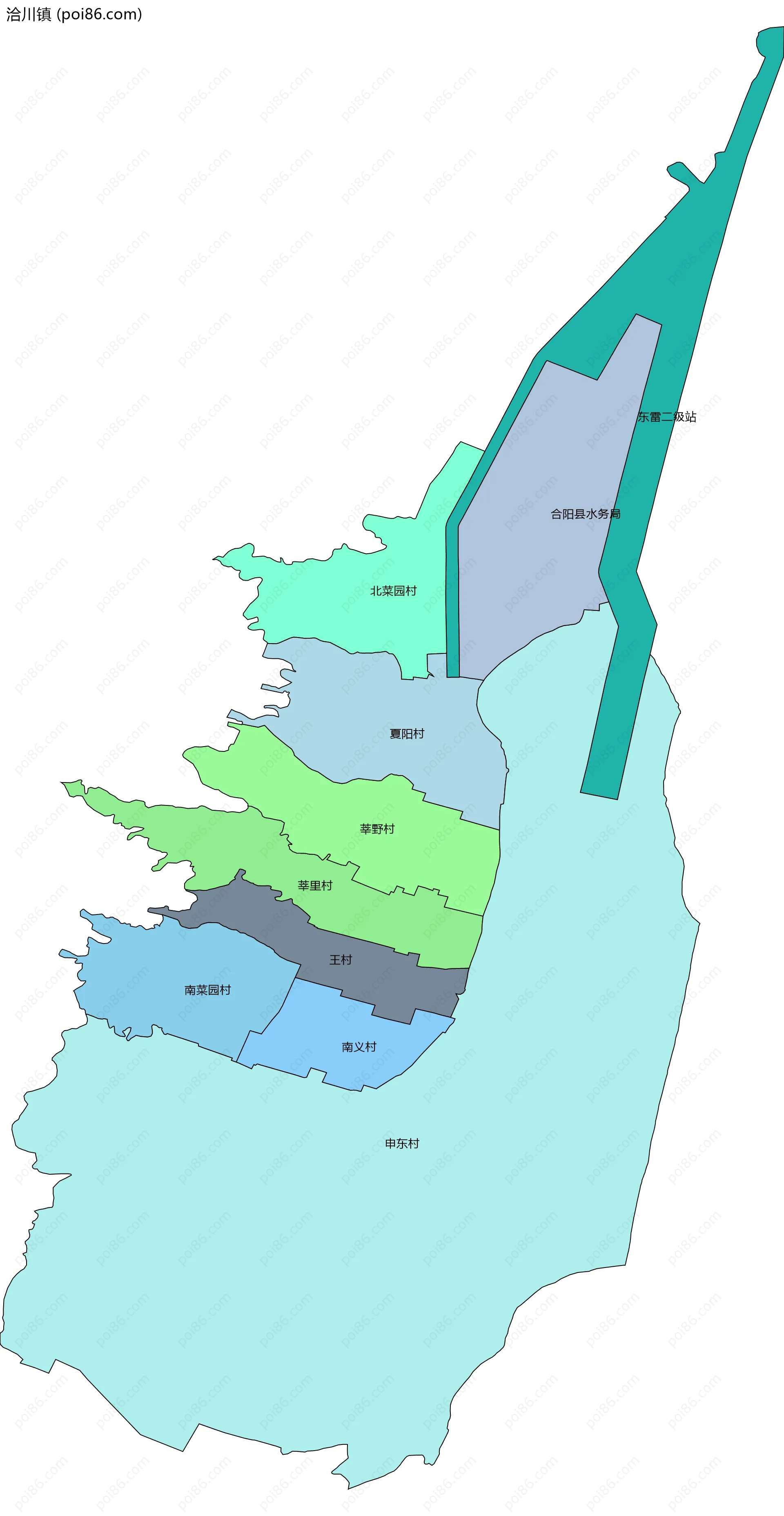 洽川镇边界地图(五级行政区划)
