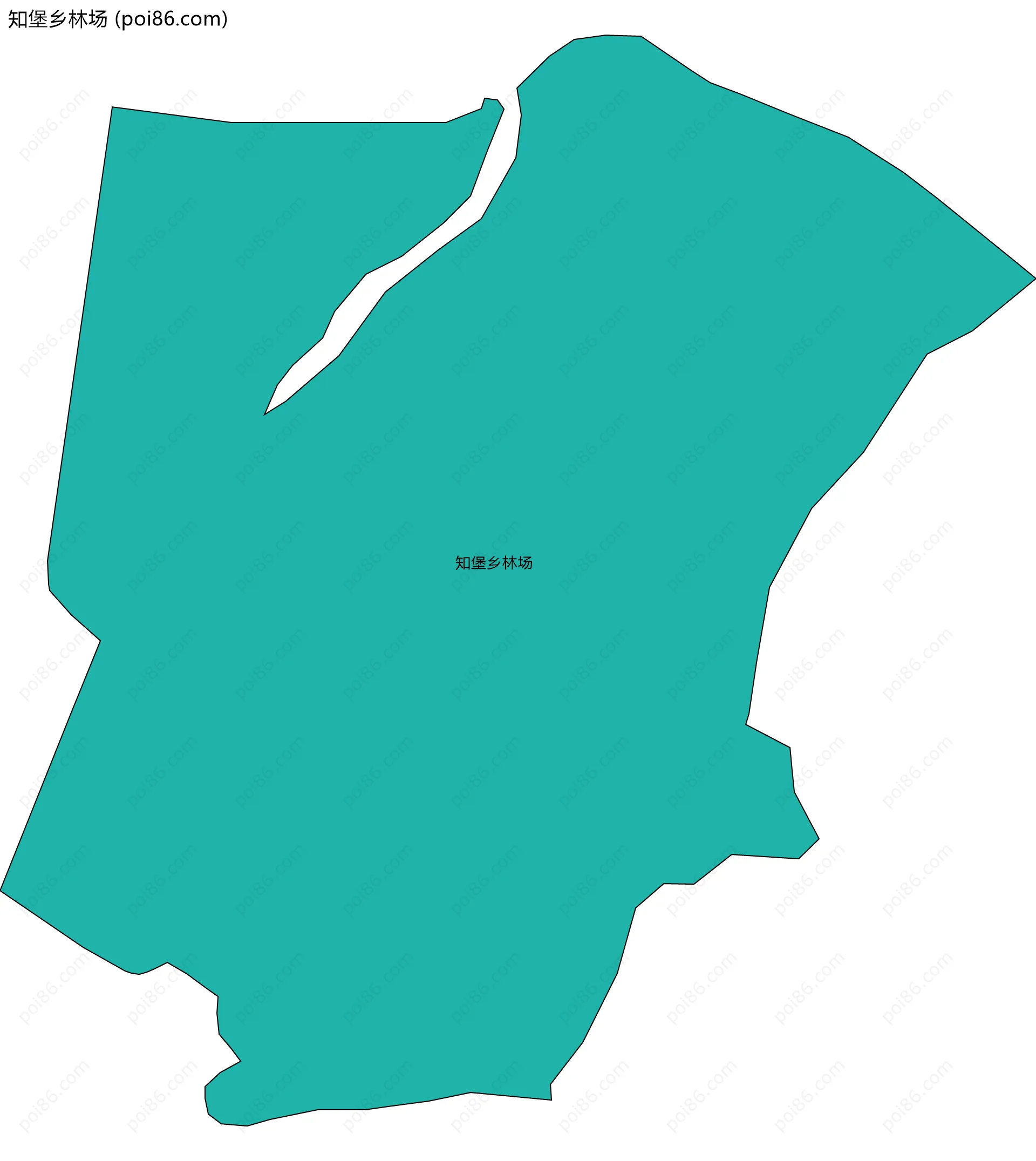 知堡乡林场边界地图(五级行政区划)