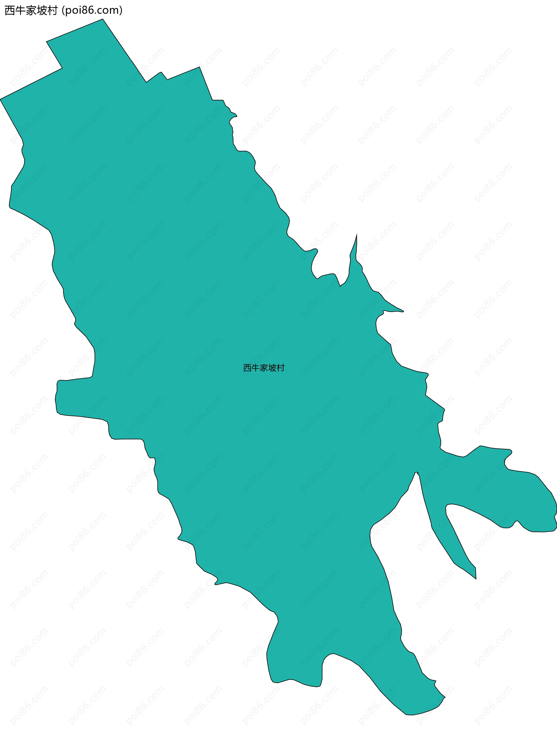 西牛家坡村边界地图