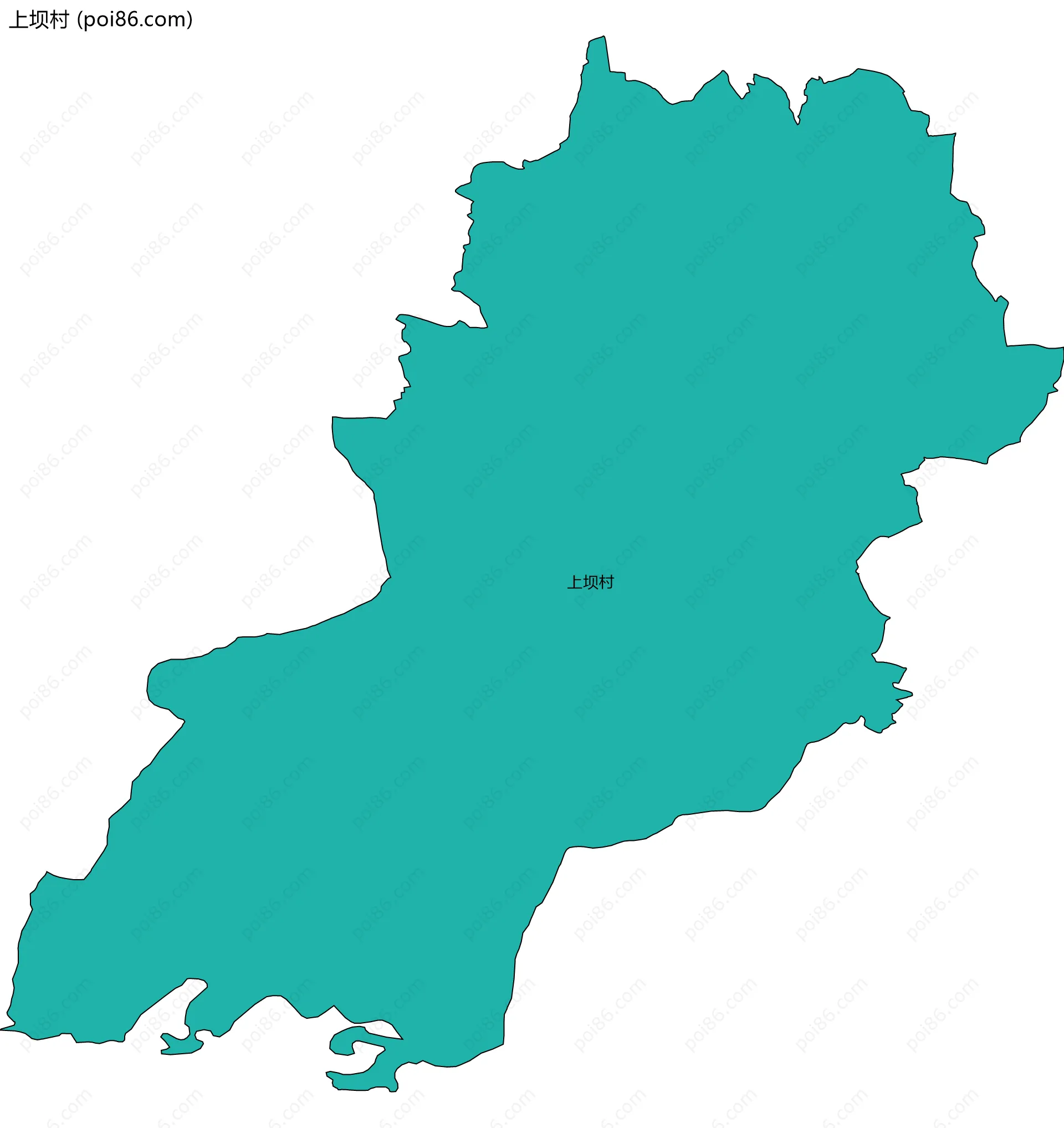 上坝村边界地图