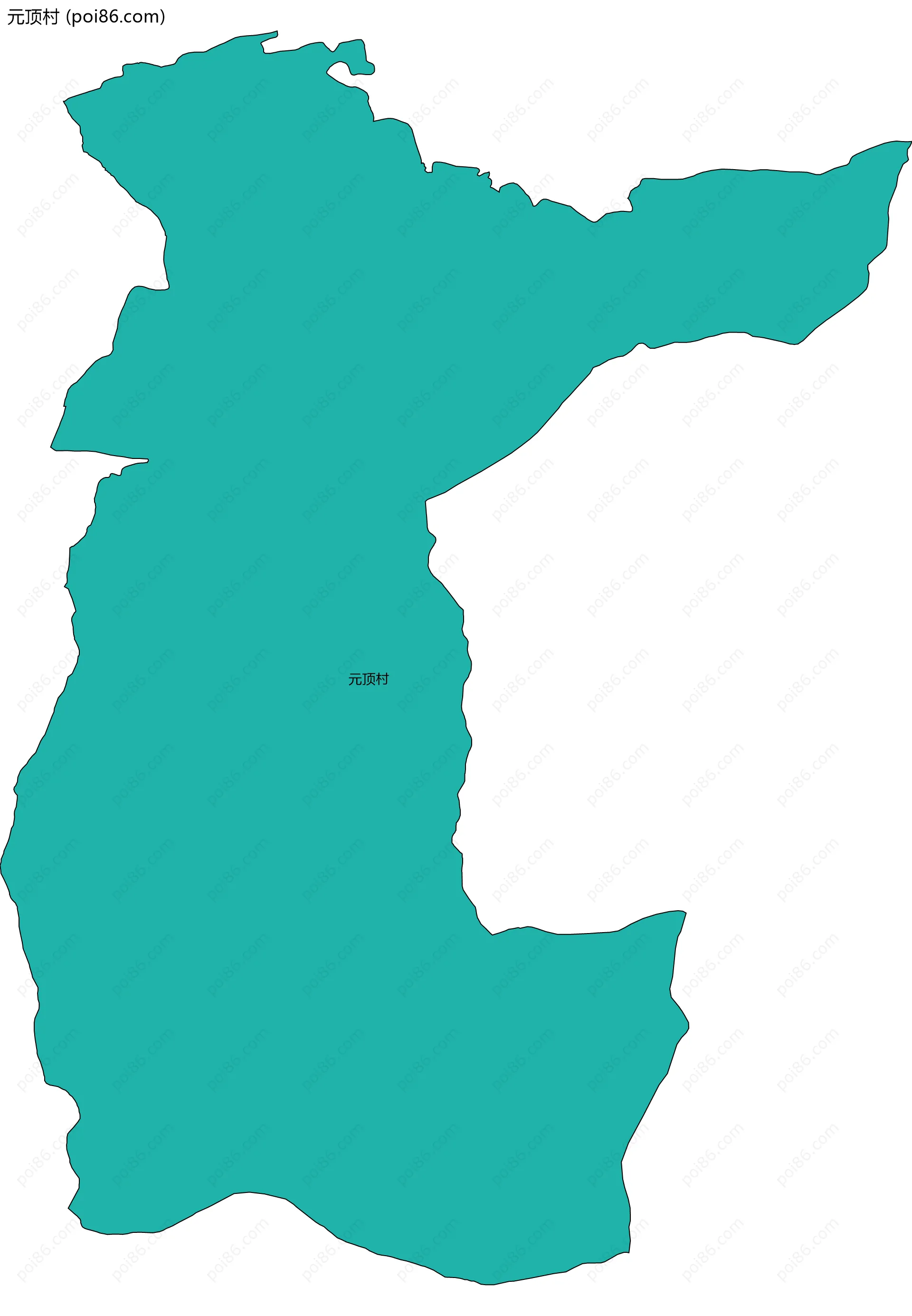 元顶村边界地图