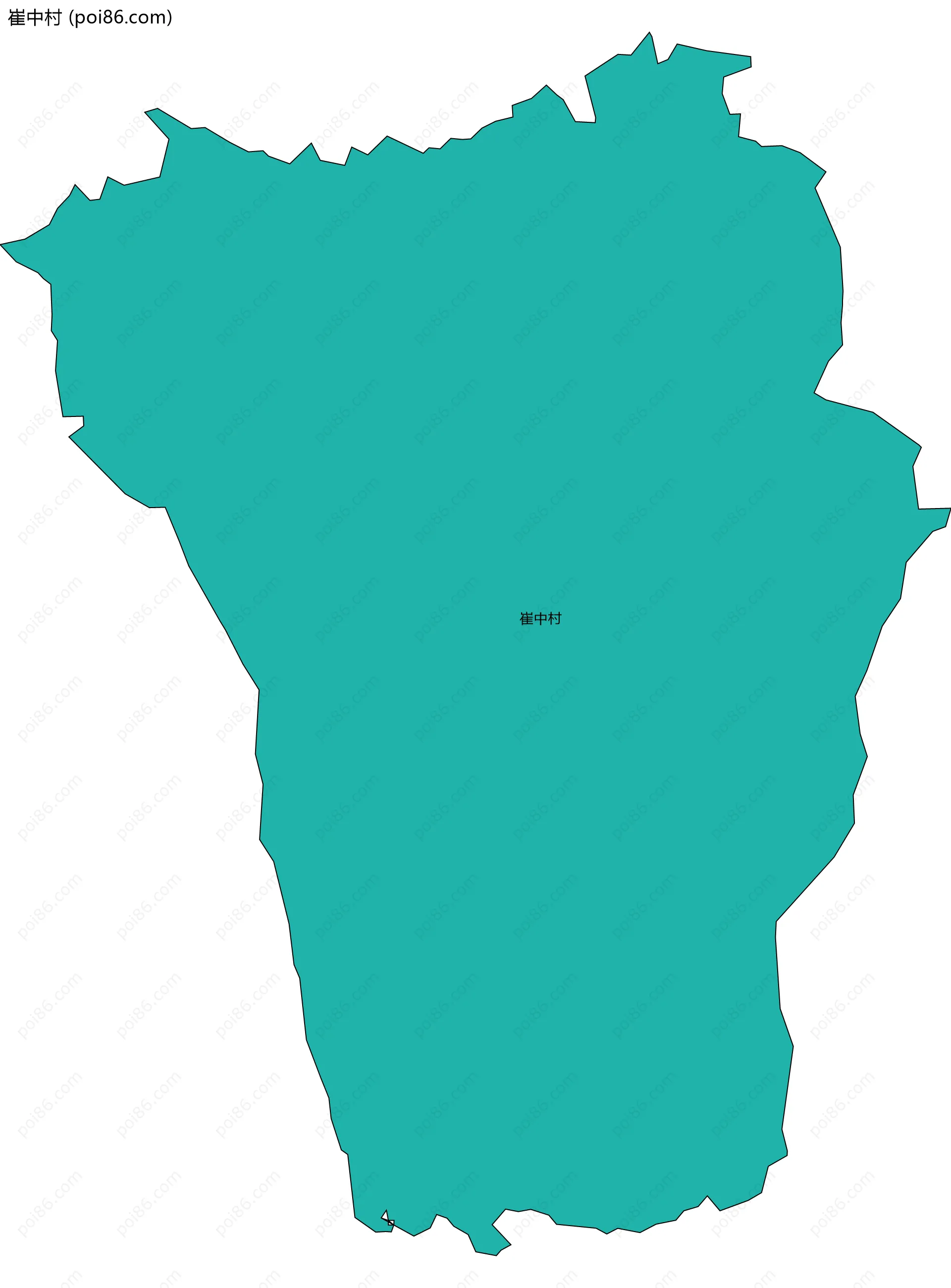 崔中村边界地图