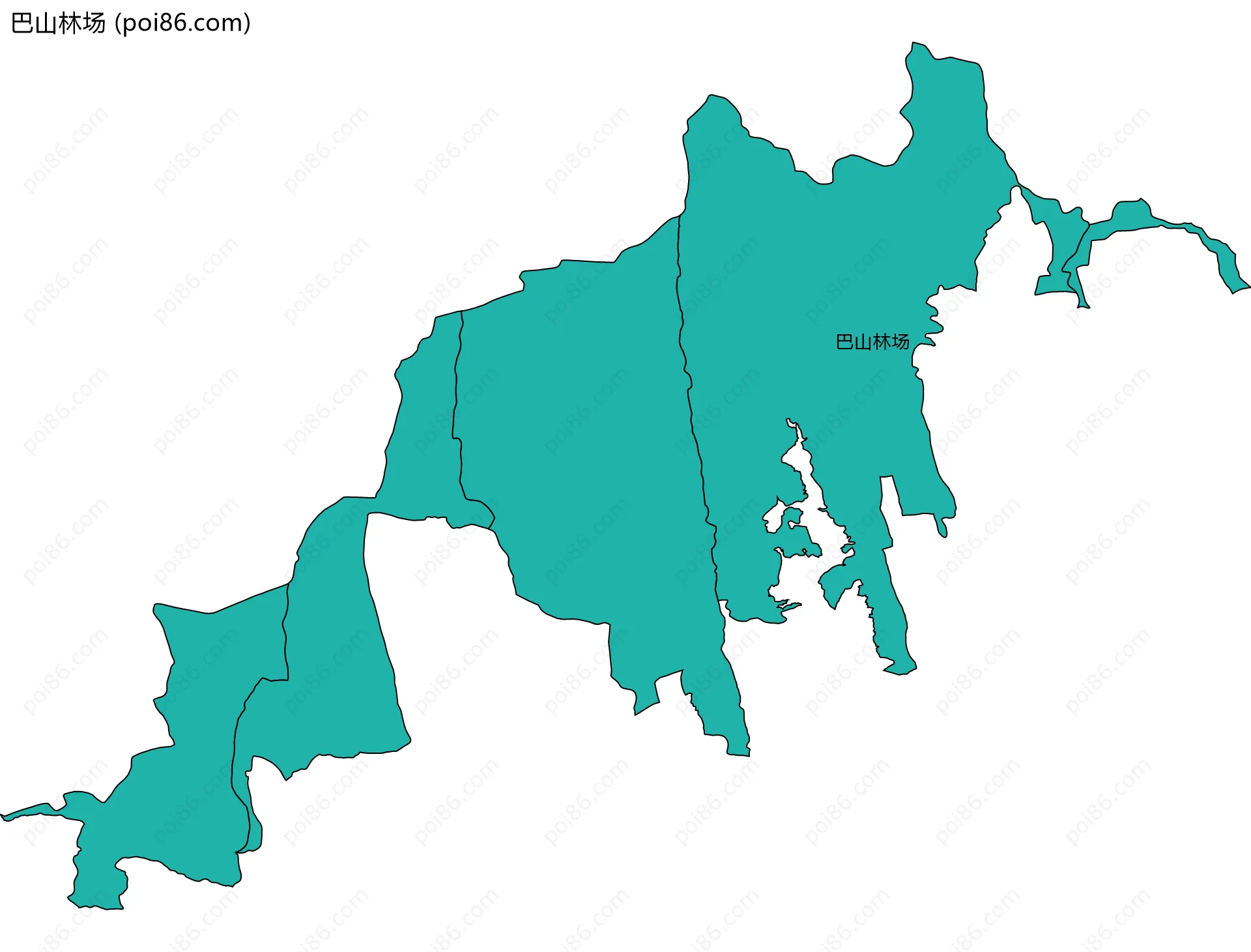 巴山林场边界地图(五级行政区划)