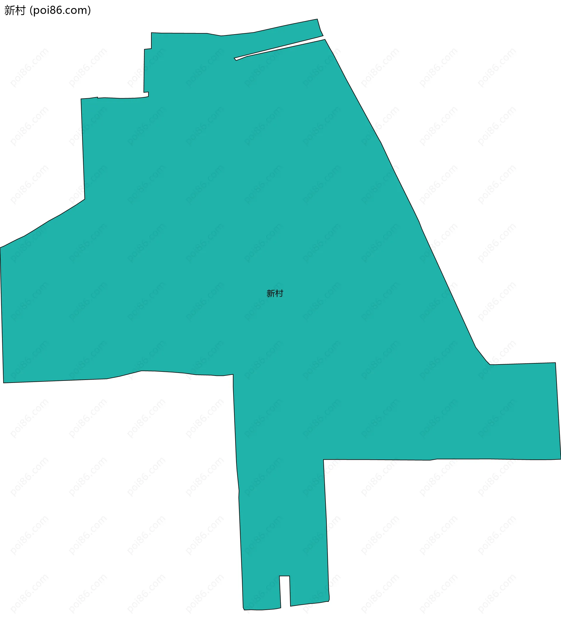 新村边界地图
