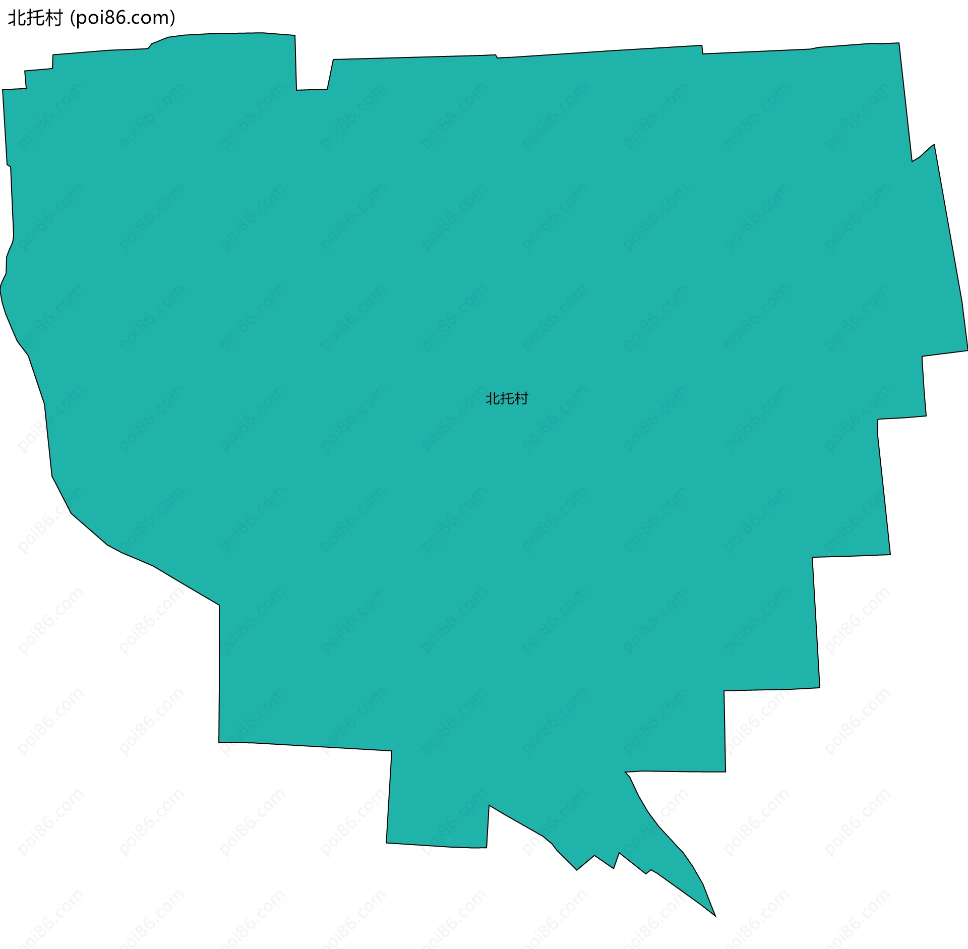 北托村边界地图
