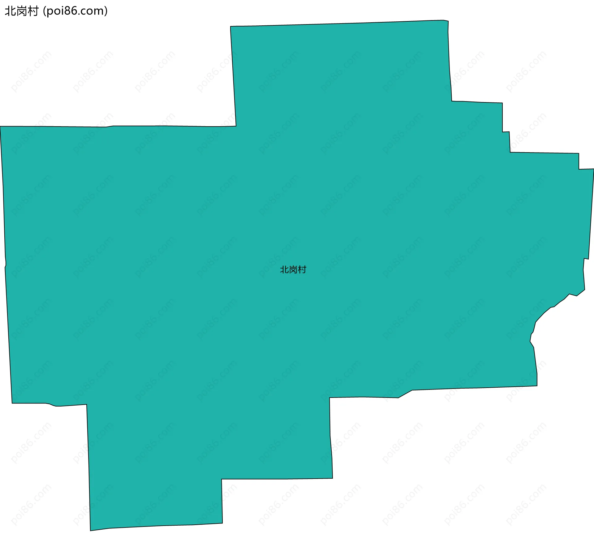 北岗村边界地图