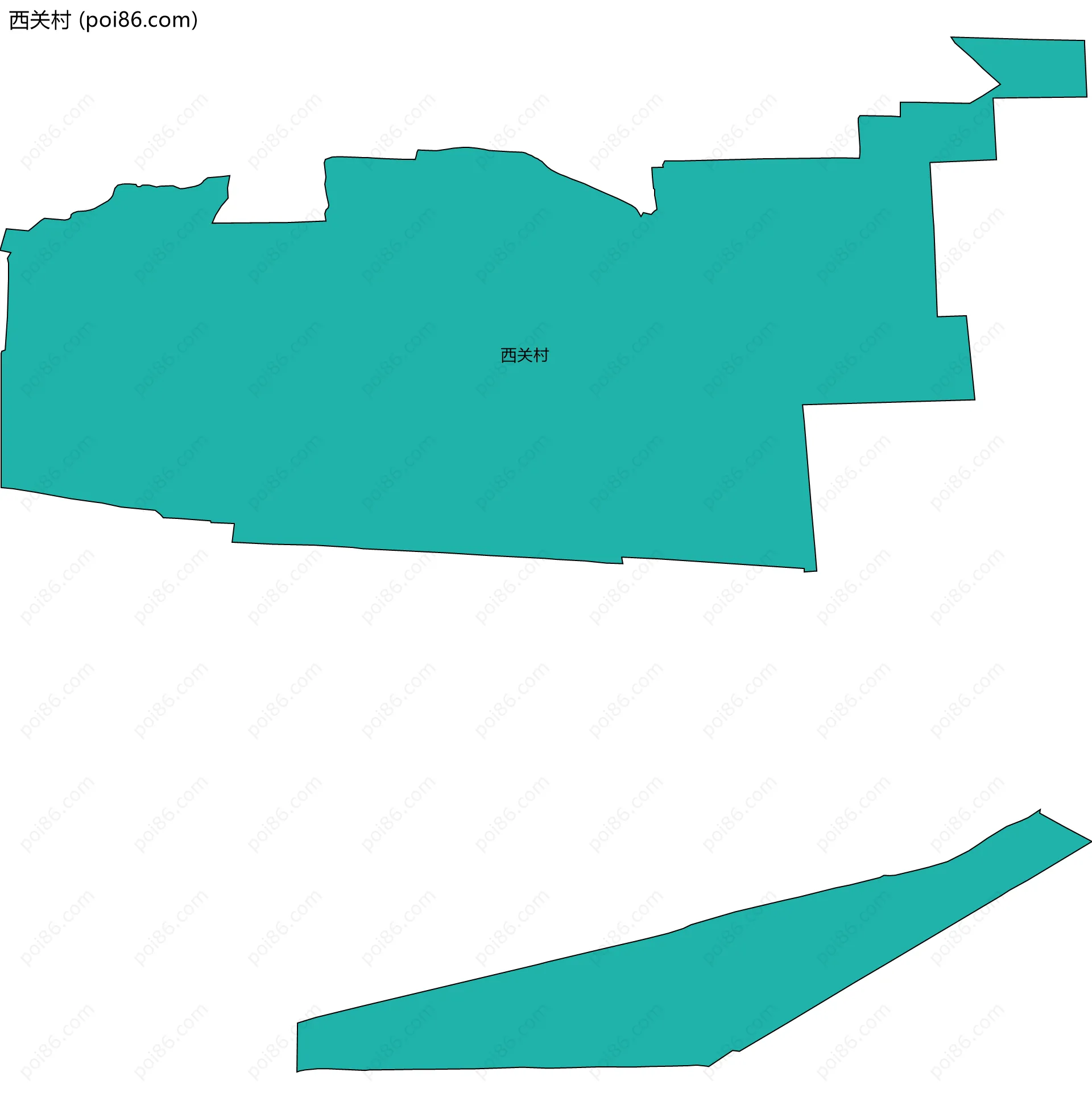 西关村边界地图