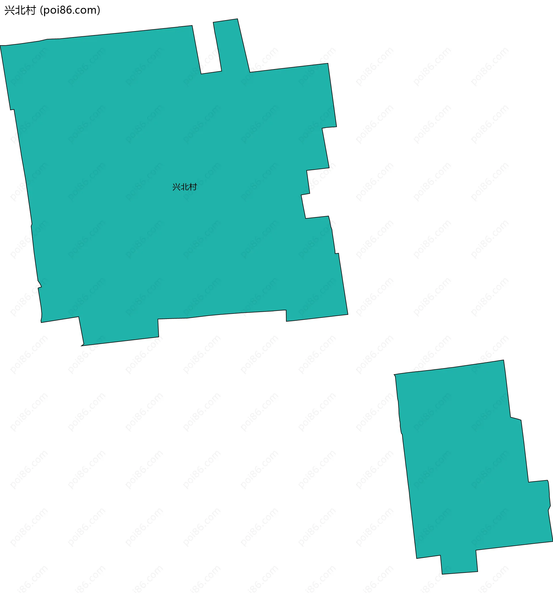 兴北村边界地图