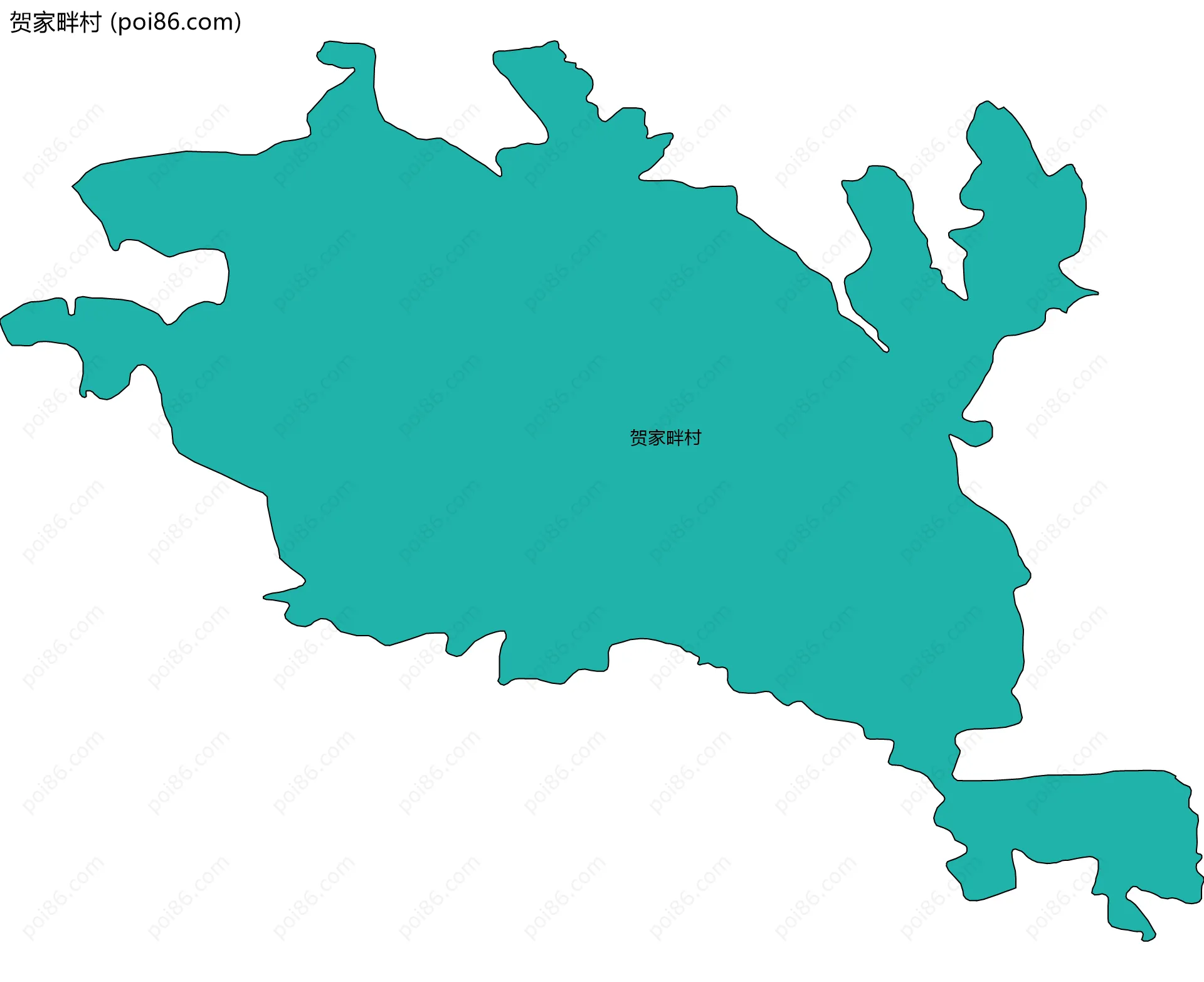 贺家畔村边界地图