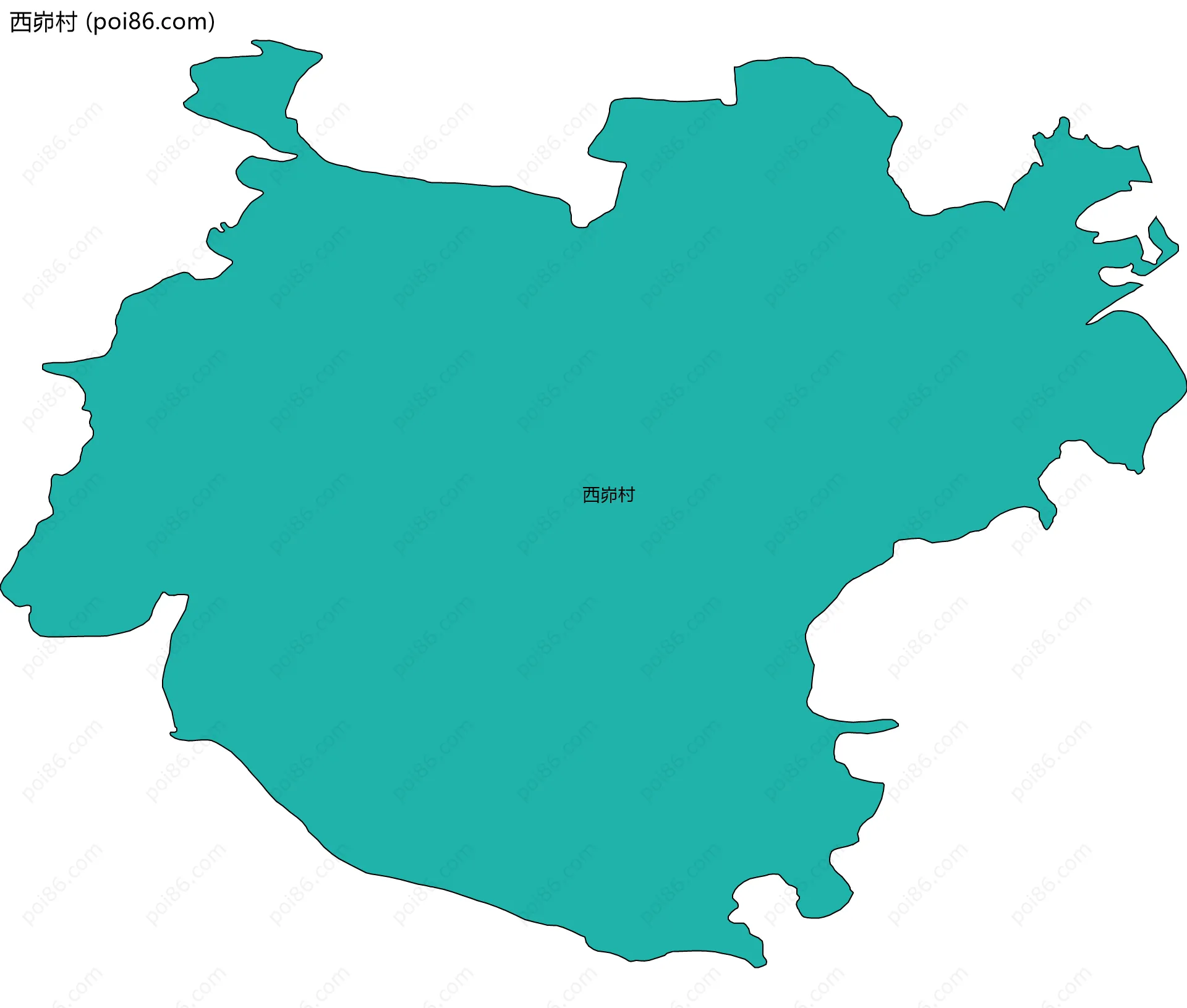 西峁村边界地图