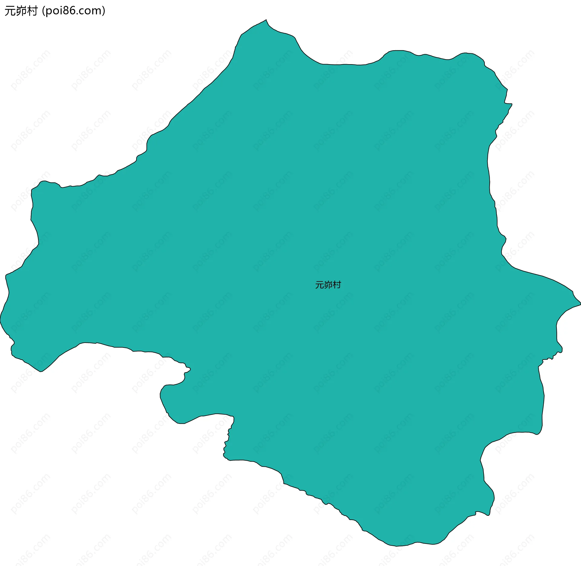 元峁村边界地图