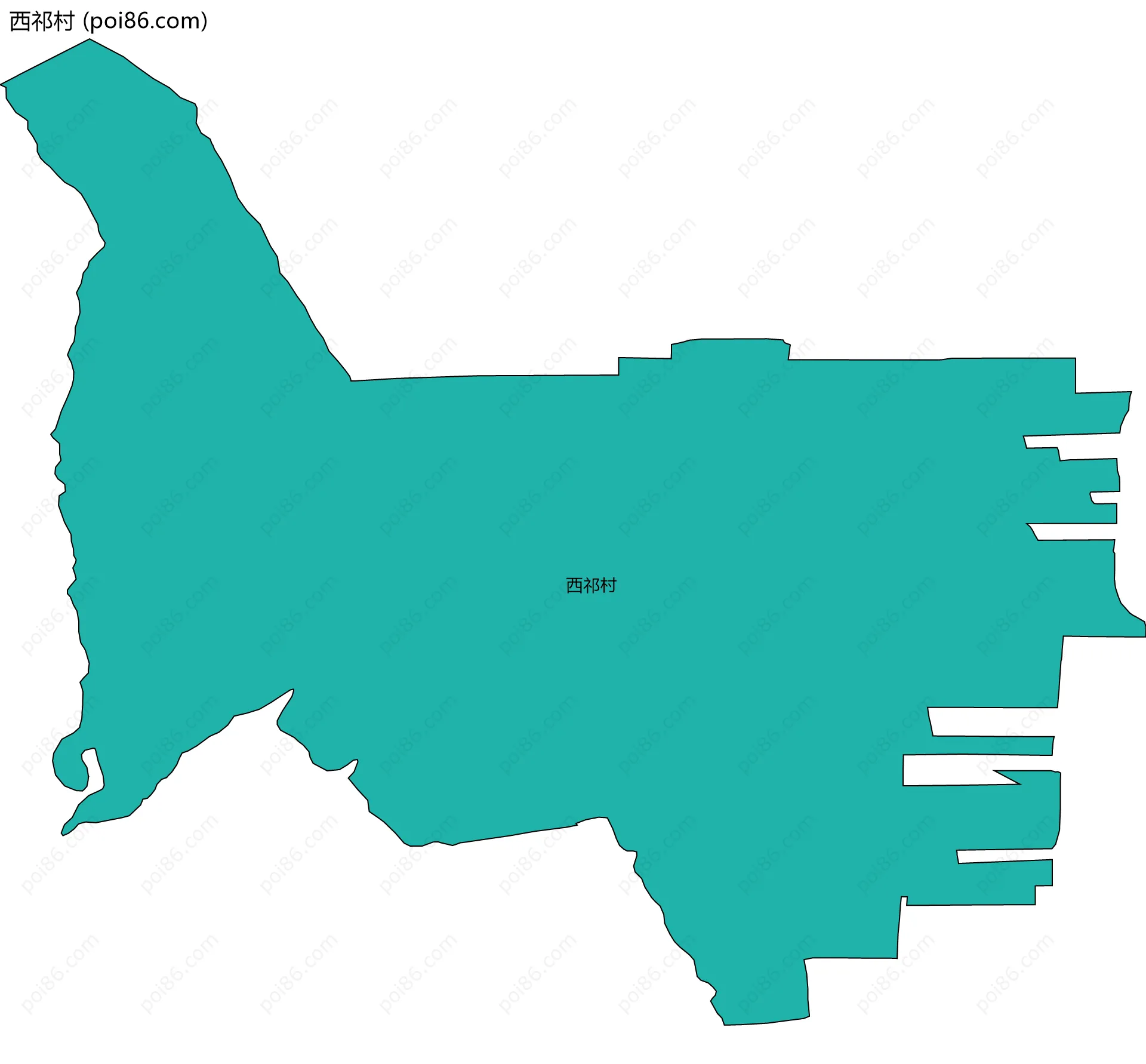 西祁村边界地图