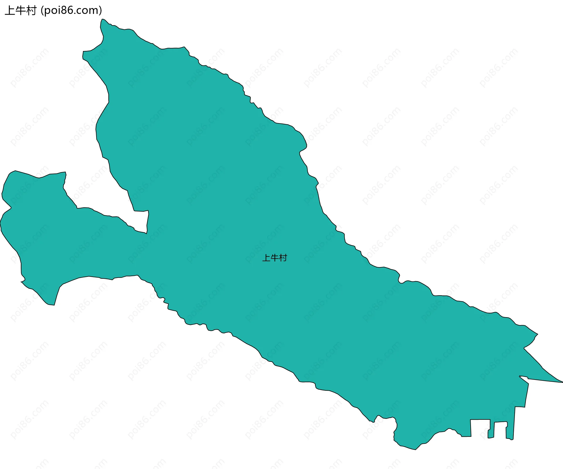 上牛村边界地图