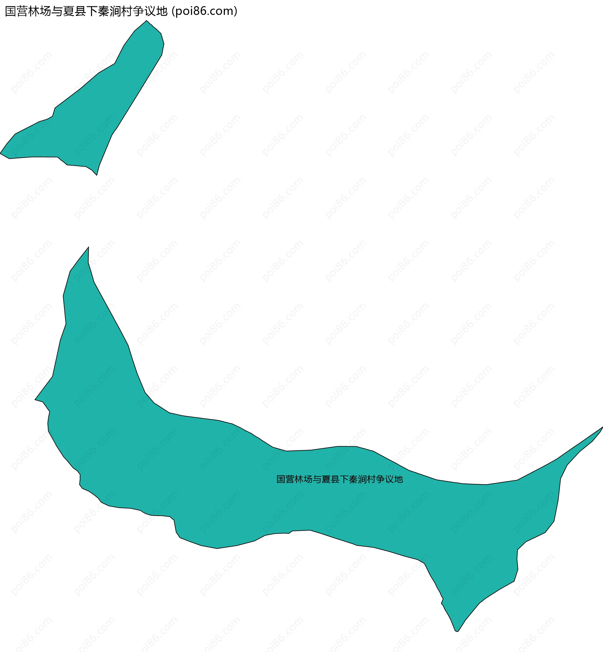 国营林场与夏县下秦涧村争议地边界地图