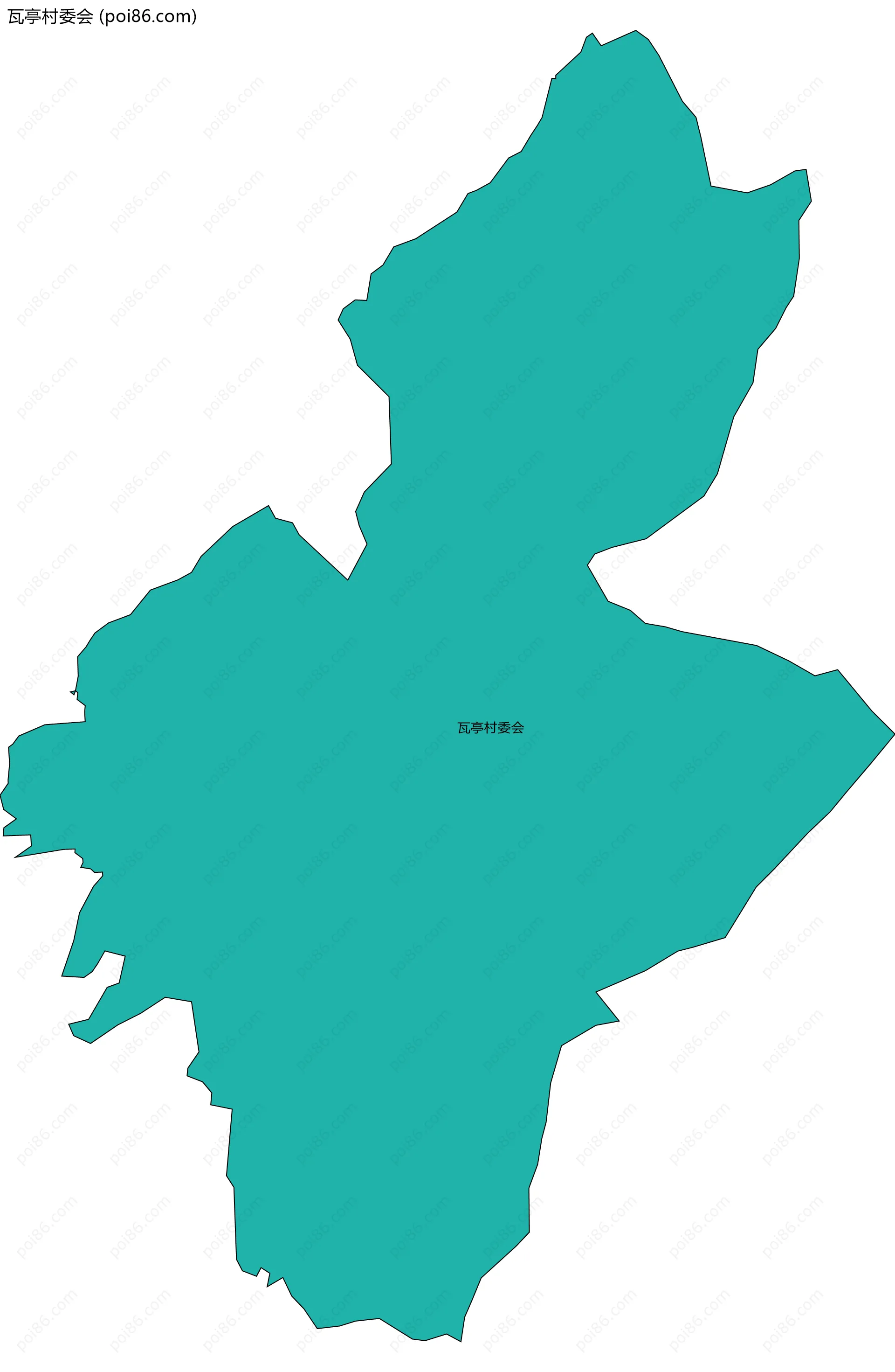 瓦亭村委会边界地图