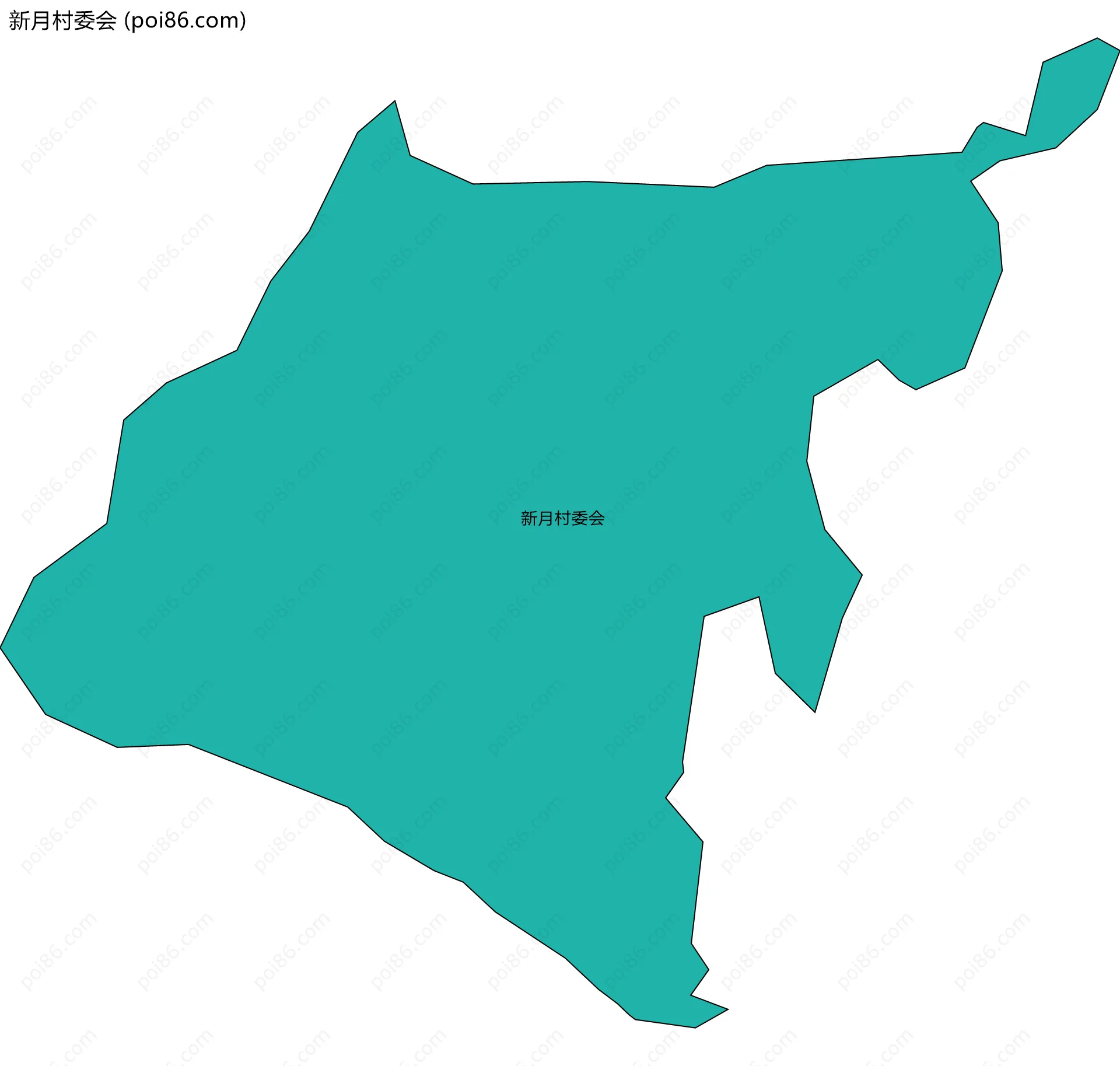 新月村委会边界地图