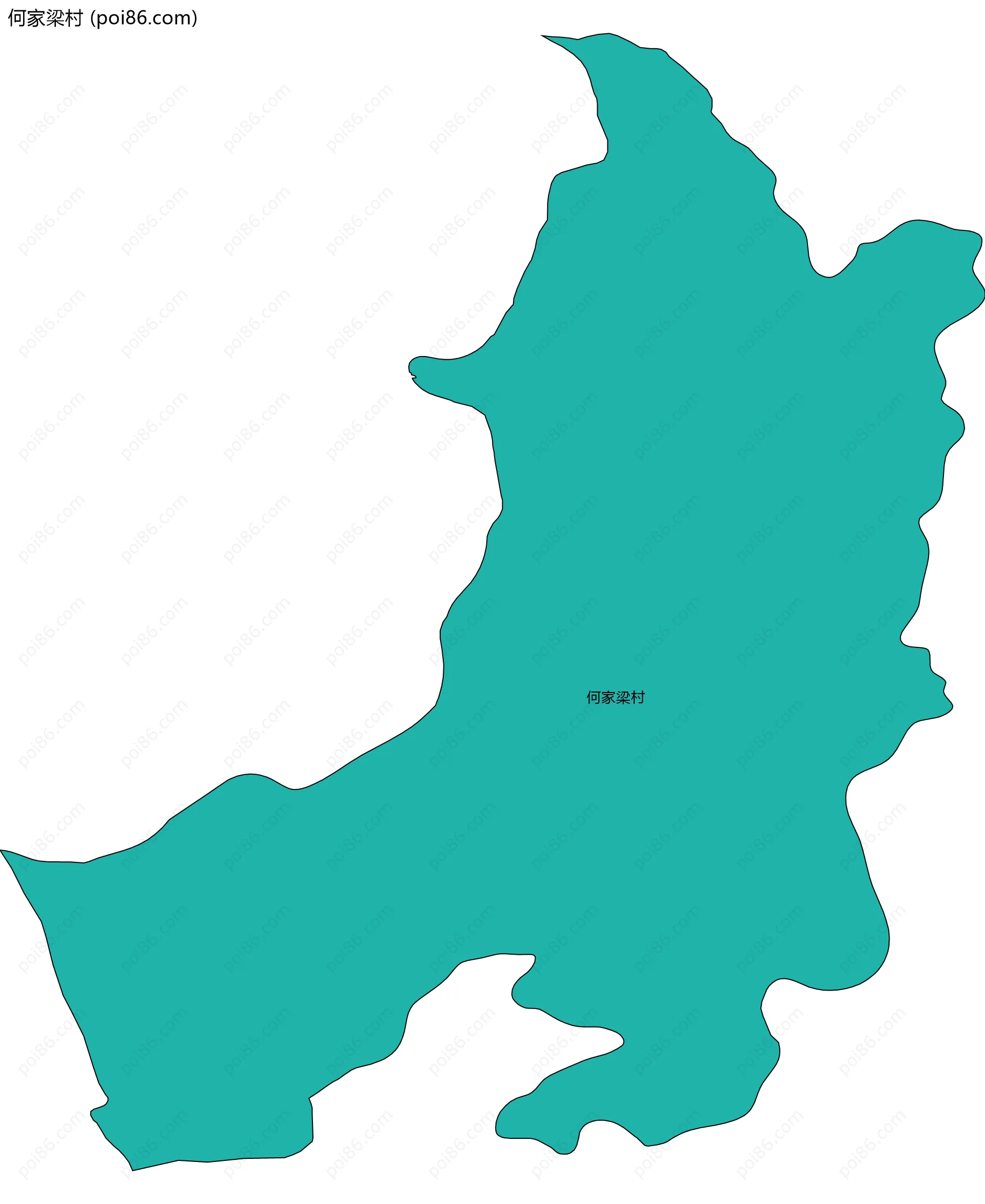 何家梁村边界地图