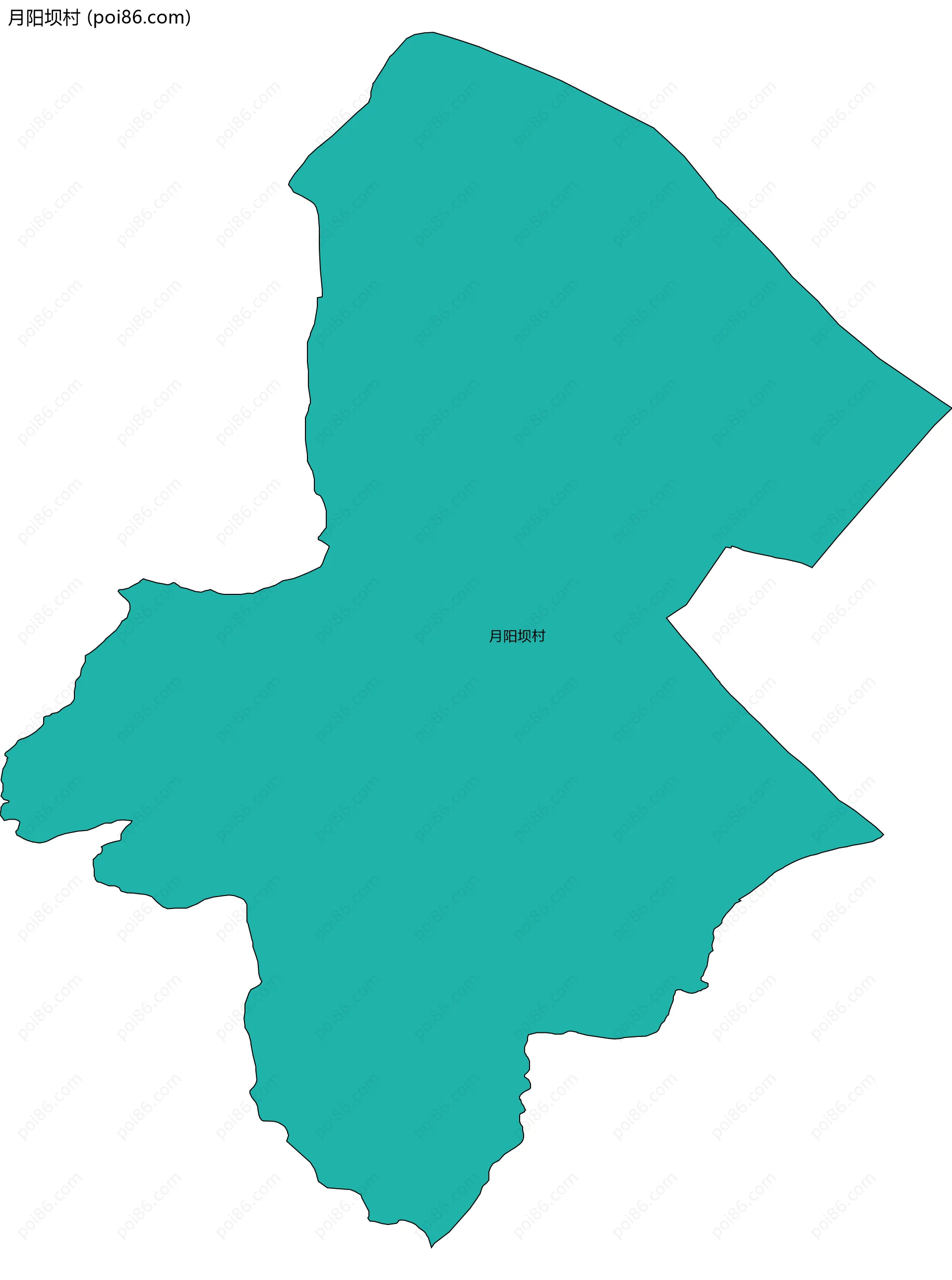 月阳坝村边界地图