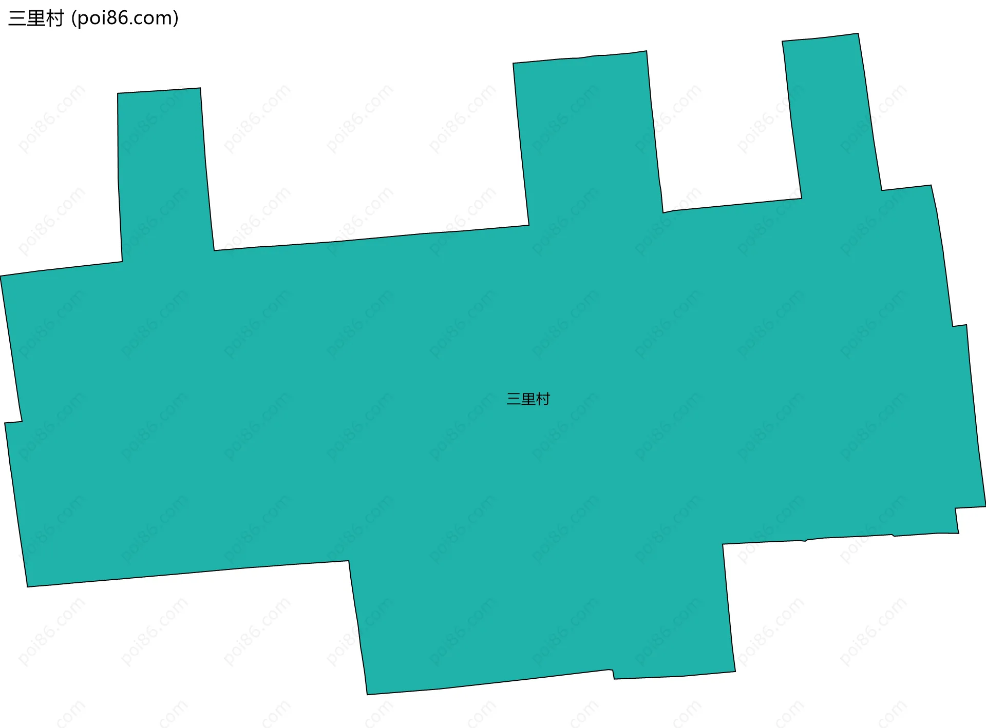 三里村边界地图