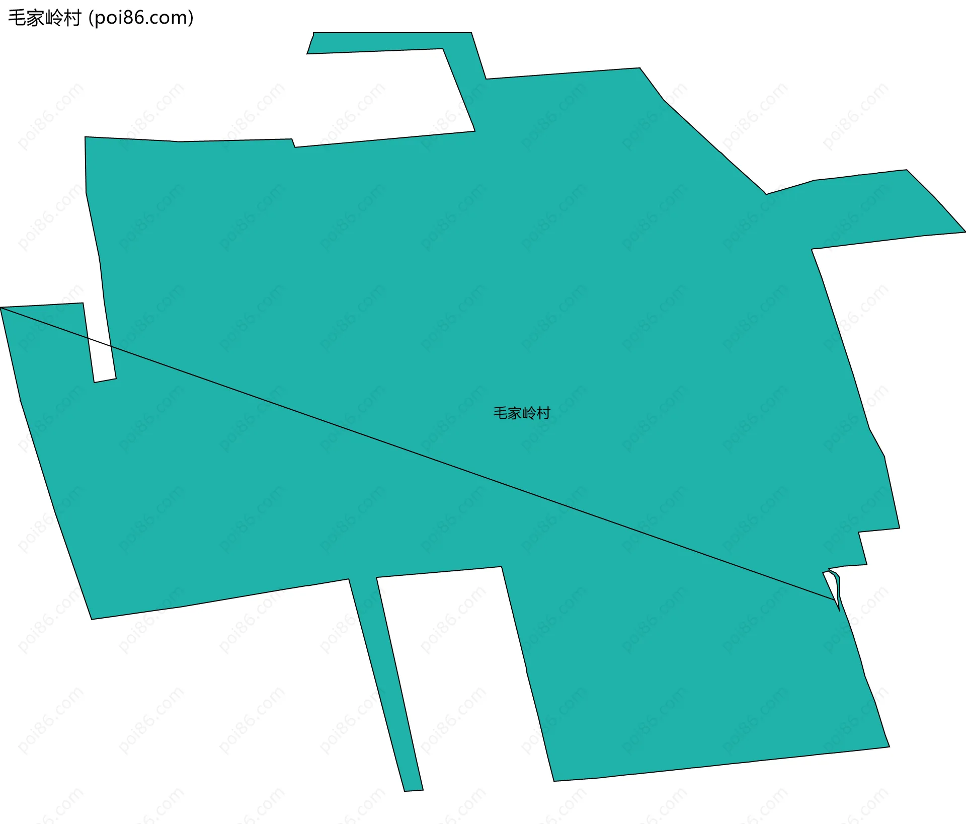 毛家岭村边界地图
