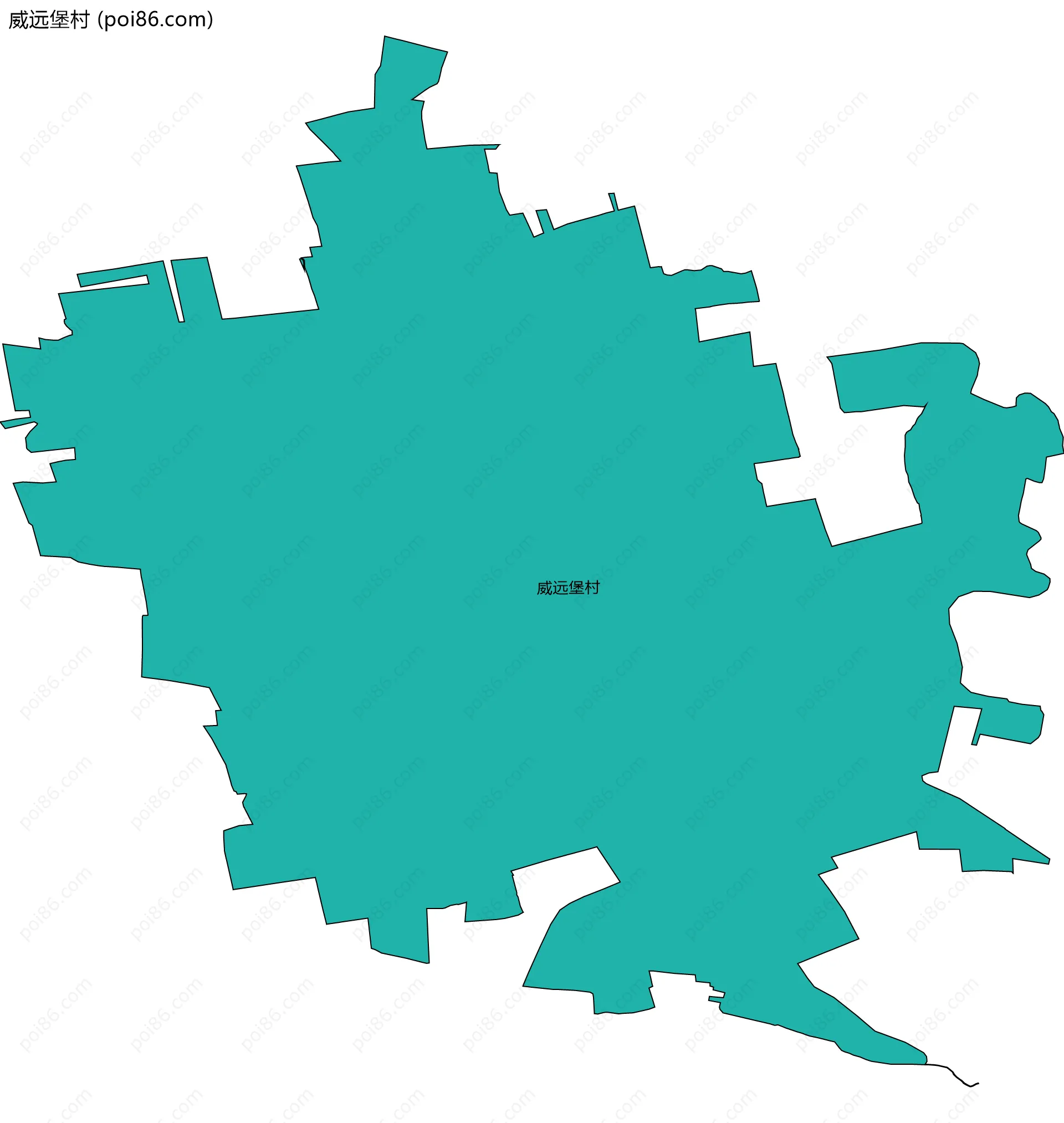 威远堡村边界地图