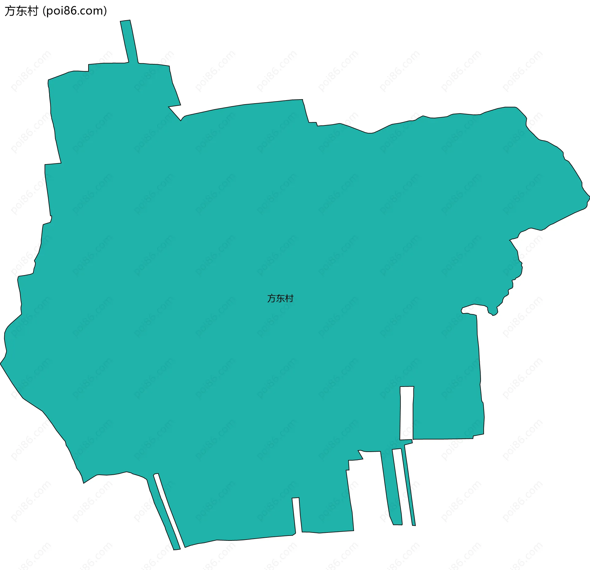 方东村边界地图