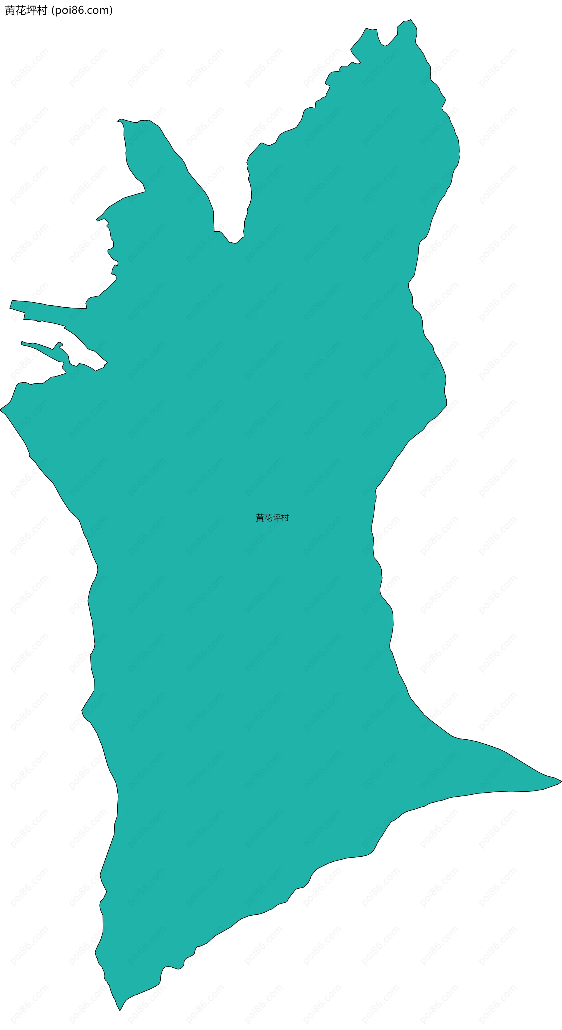 黄花坪村边界地图