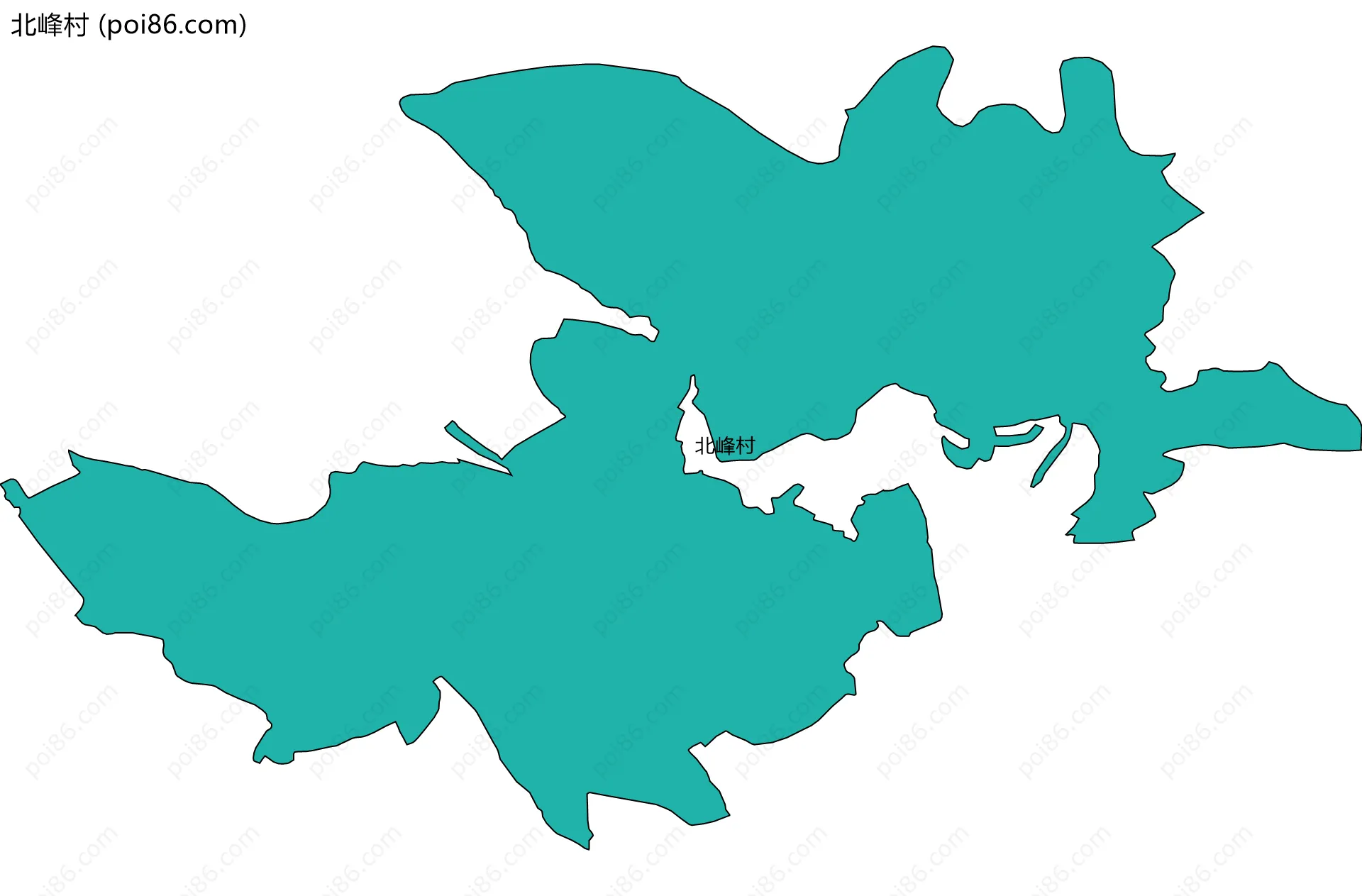 北峰村边界地图