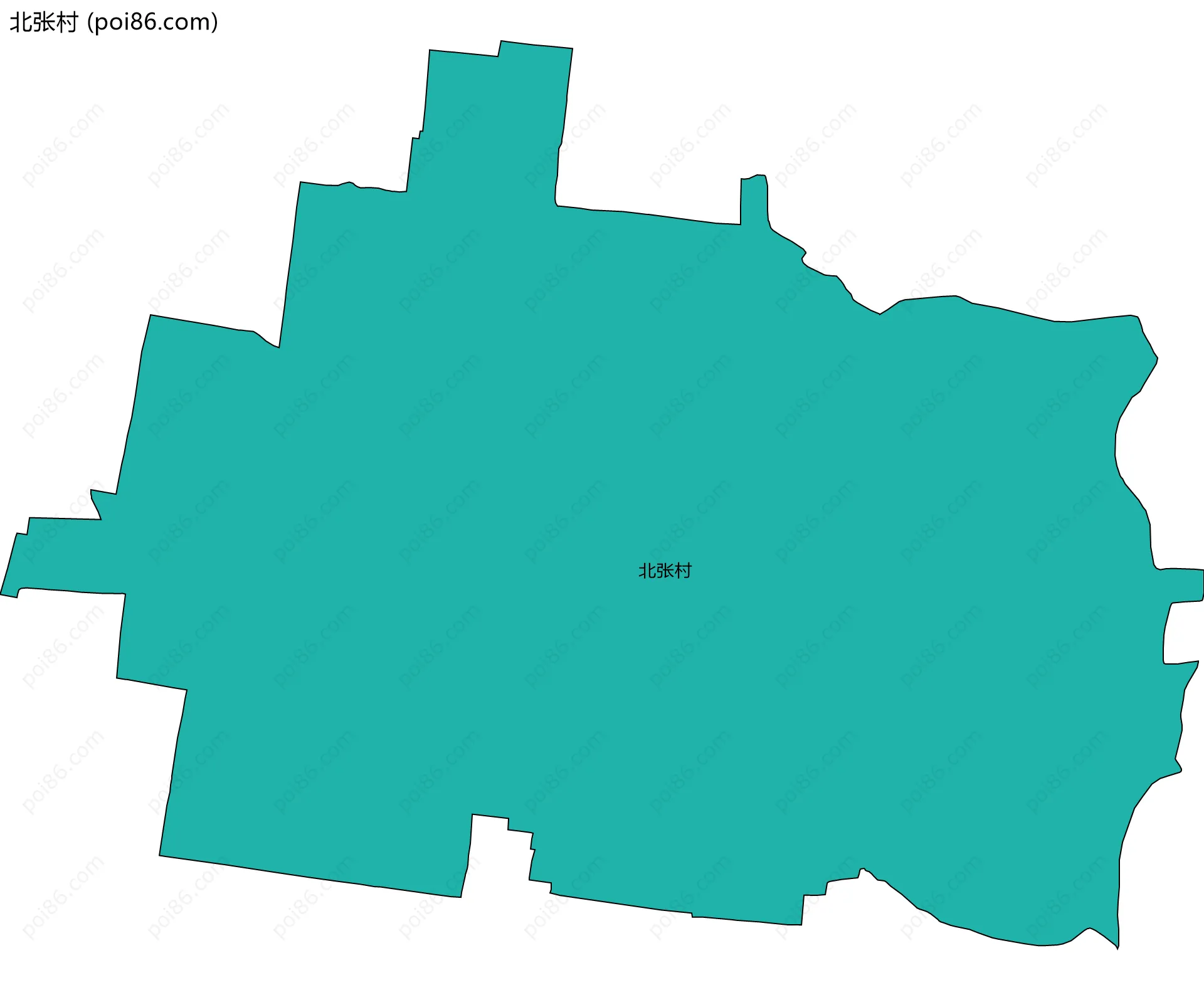 北张村边界地图