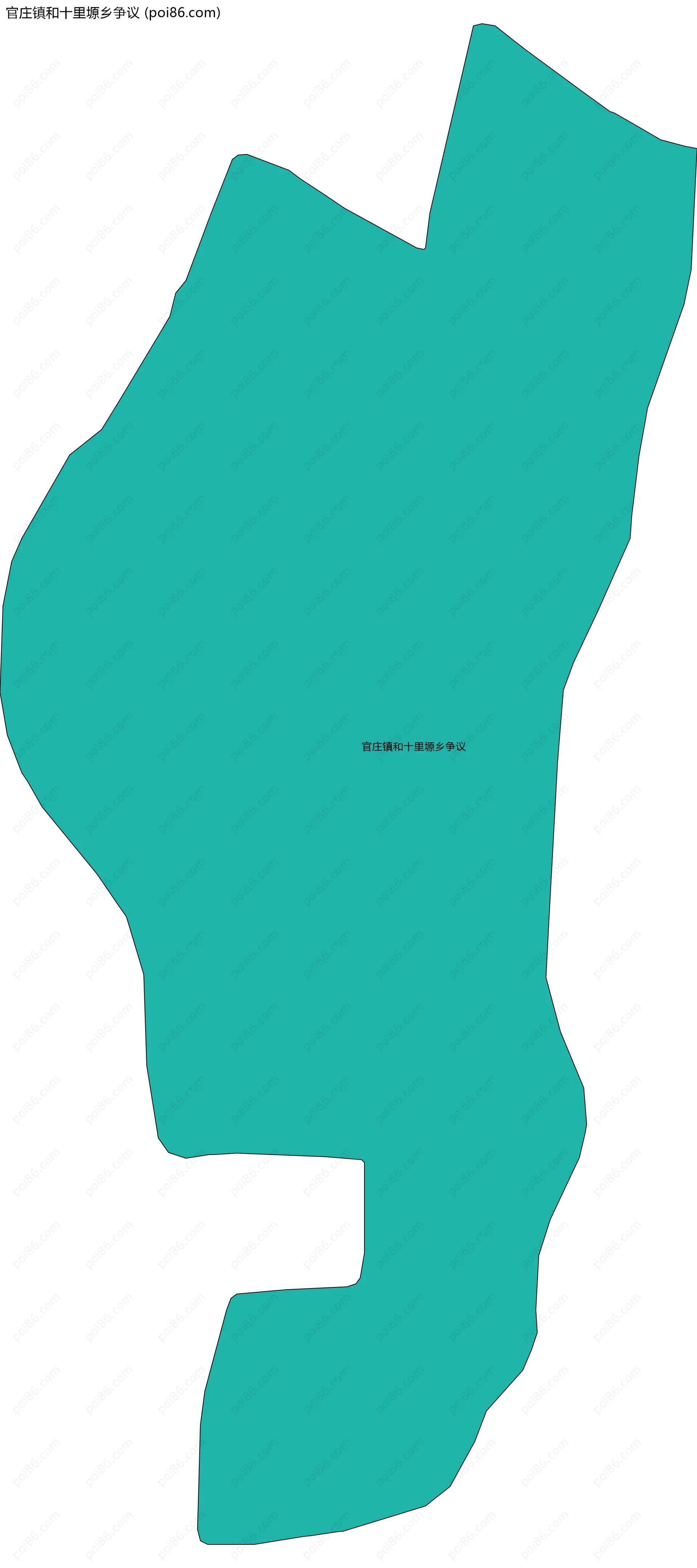 官庄镇和十里塬乡争议边界地图