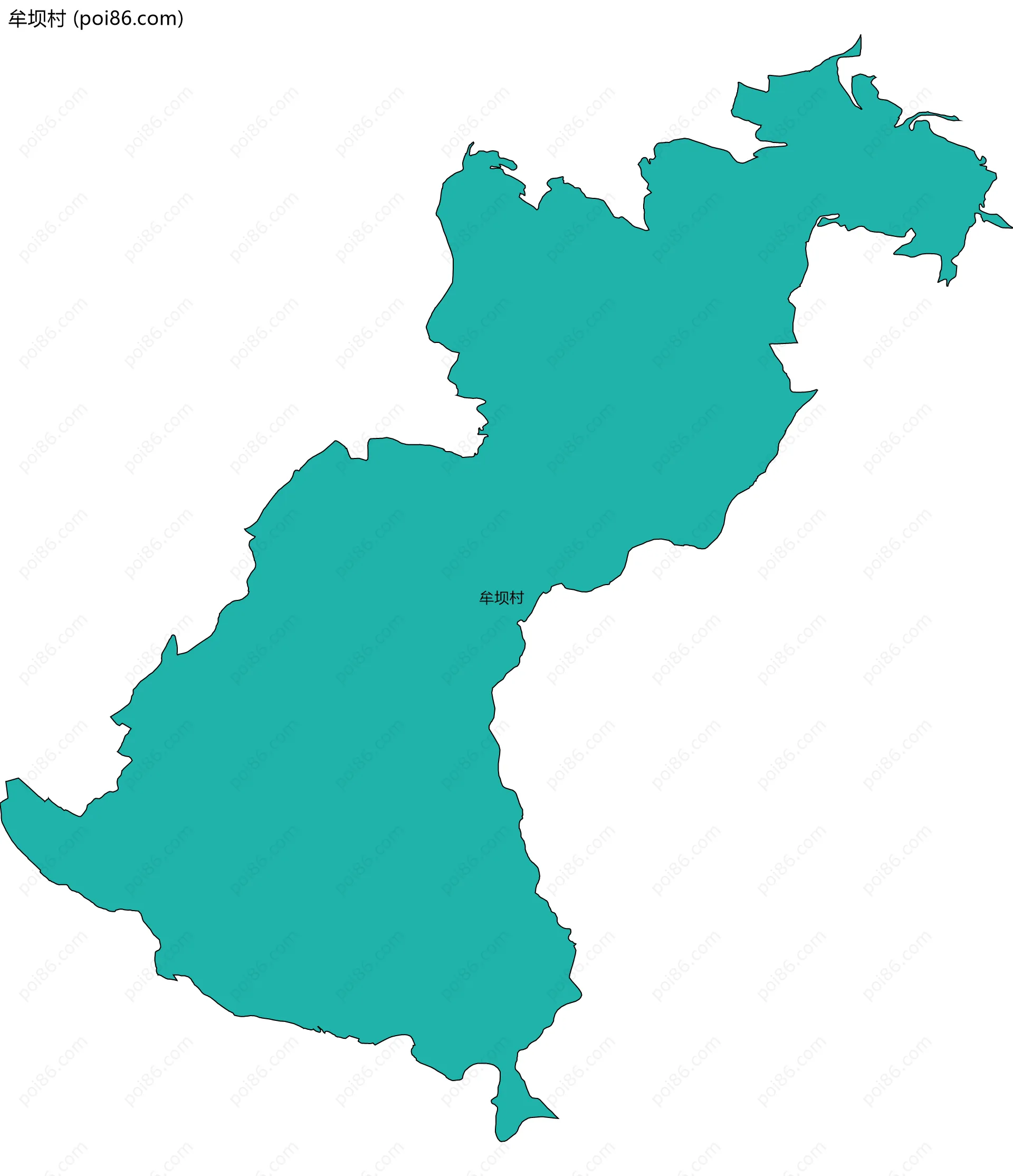 牟坝村边界地图