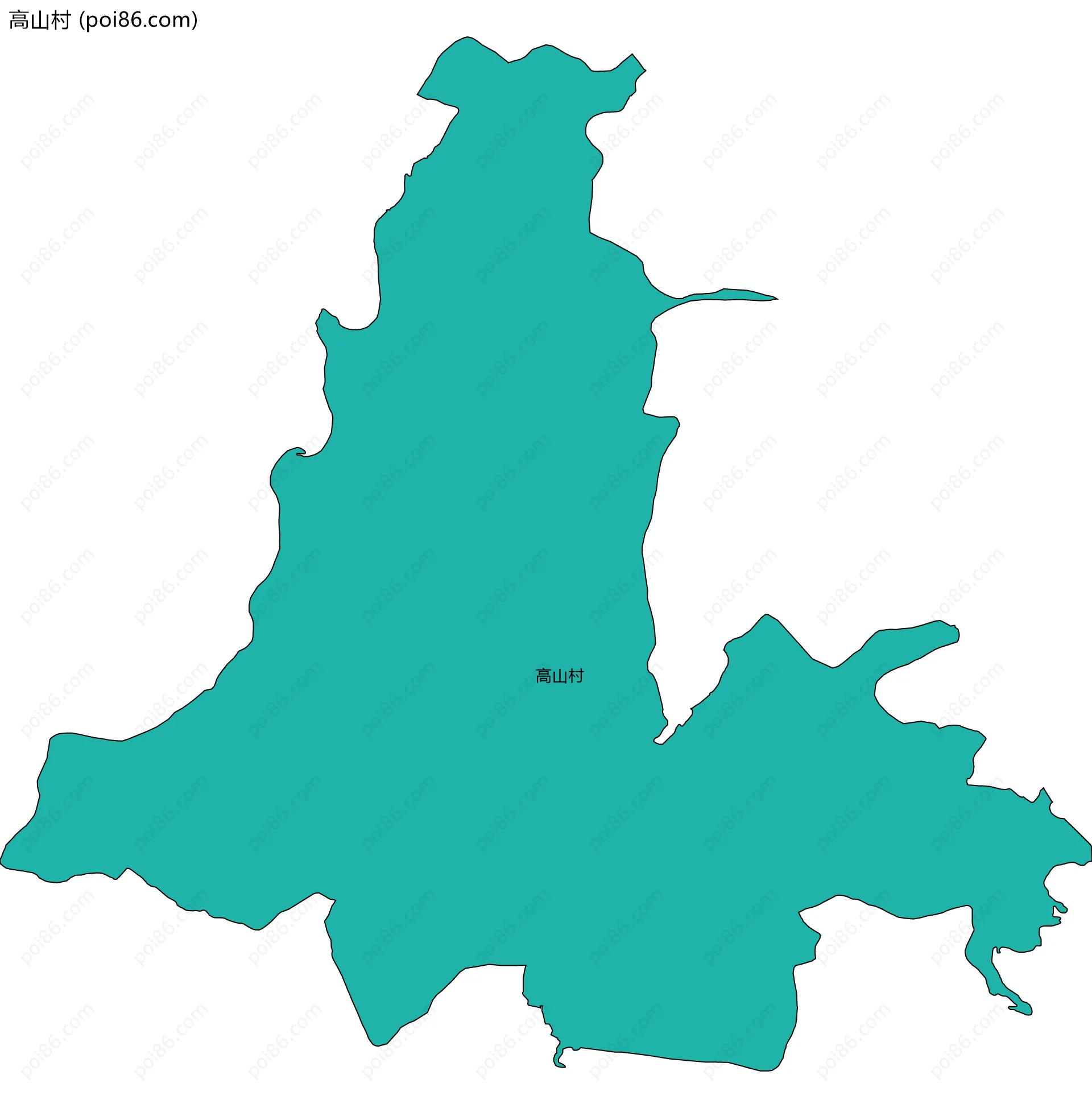 高山村边界地图