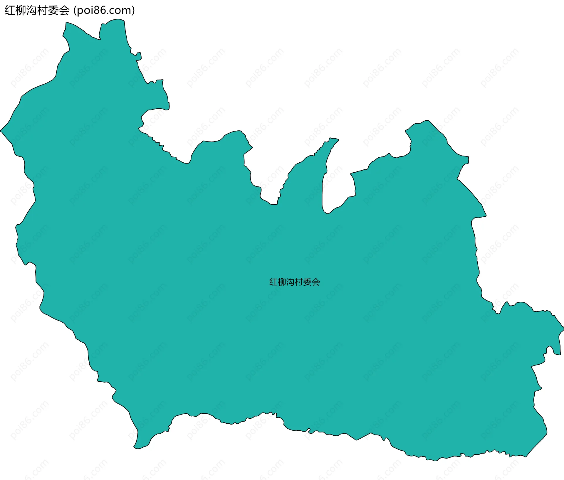 红柳沟村委会边界地图