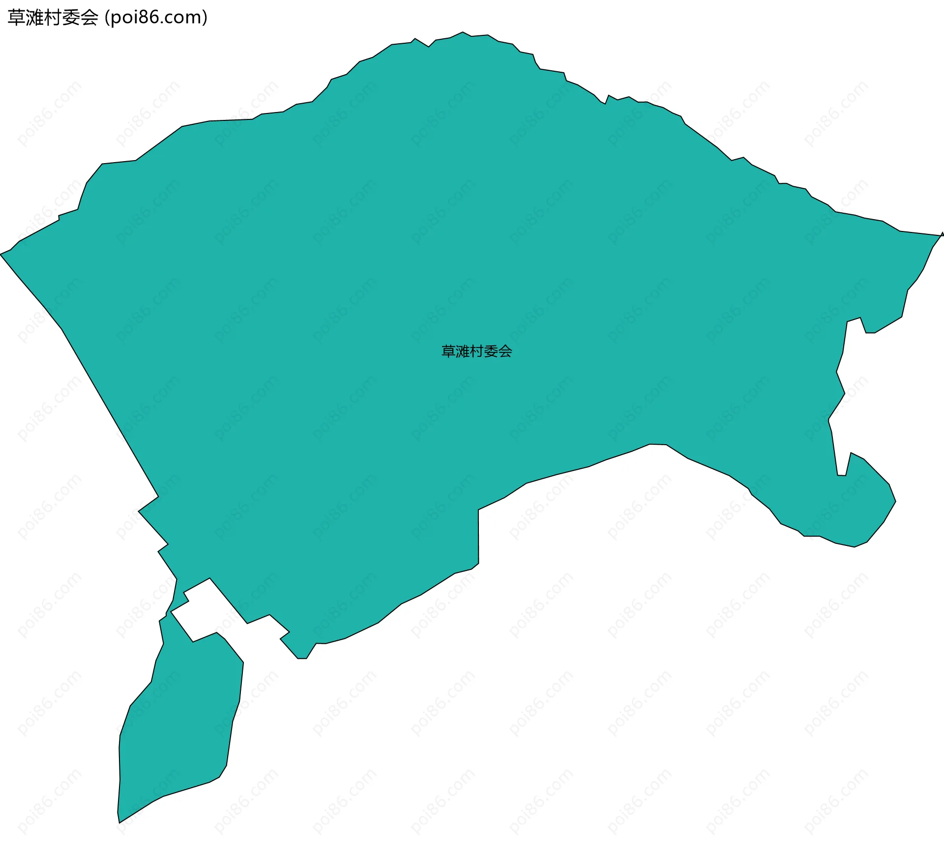 草滩村委会边界地图