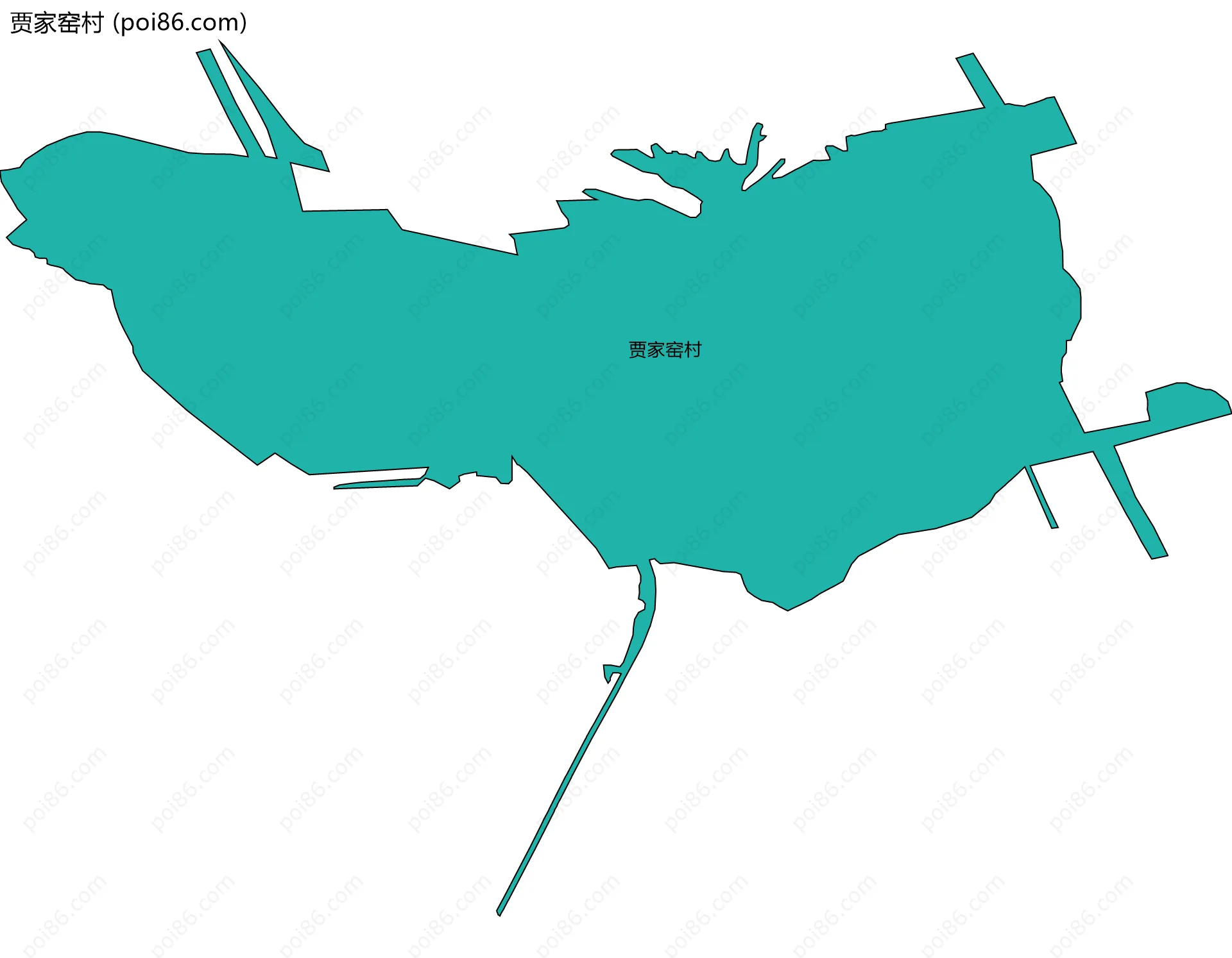 贾家窑村边界地图