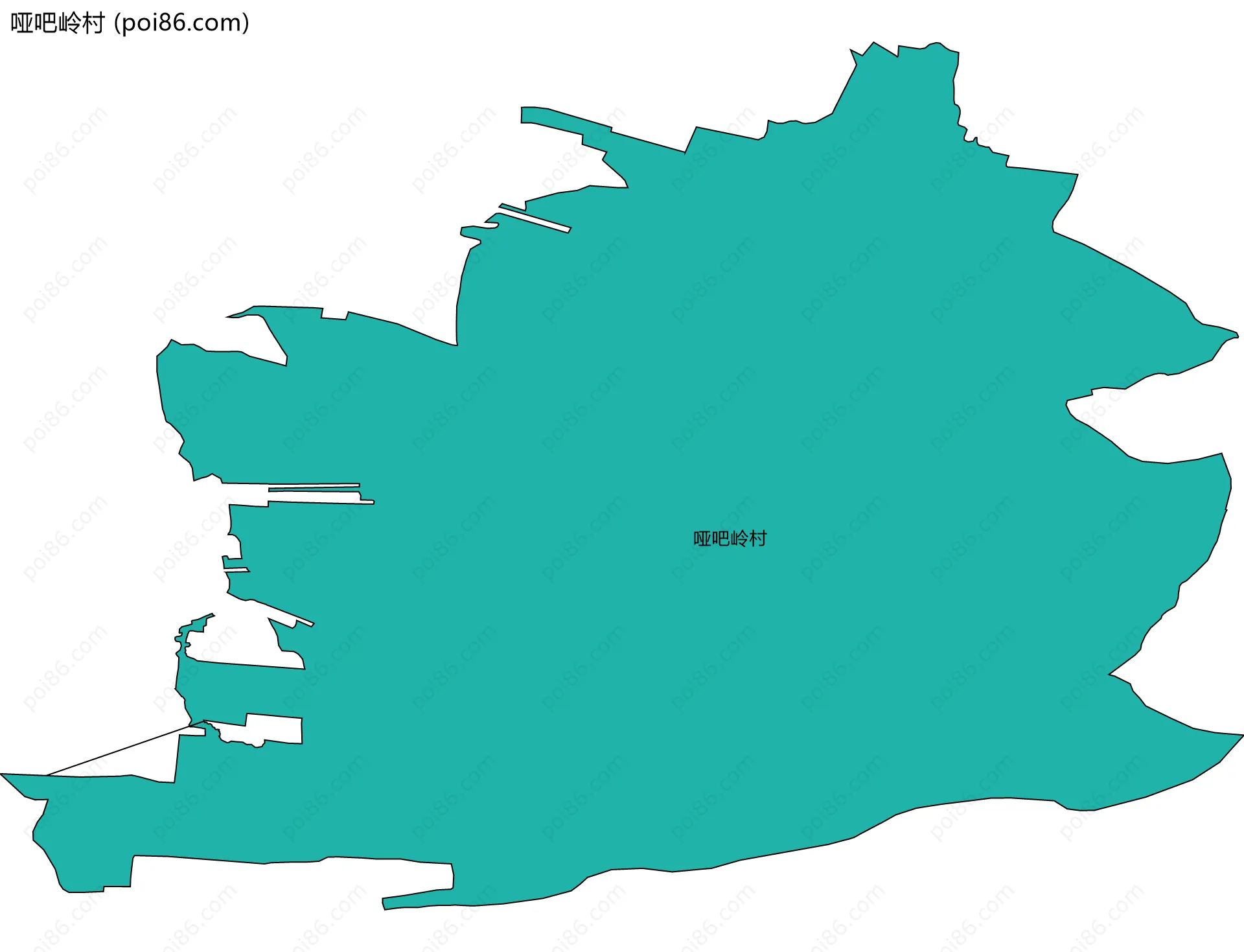 哑吧岭村边界地图