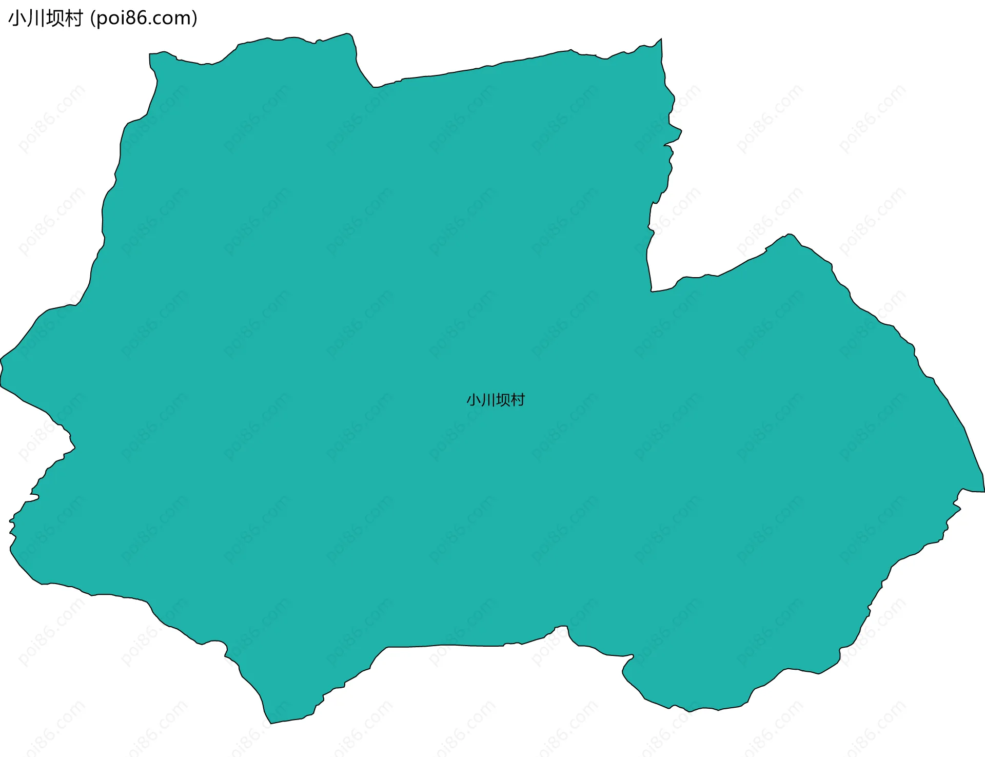 小川坝村边界地图